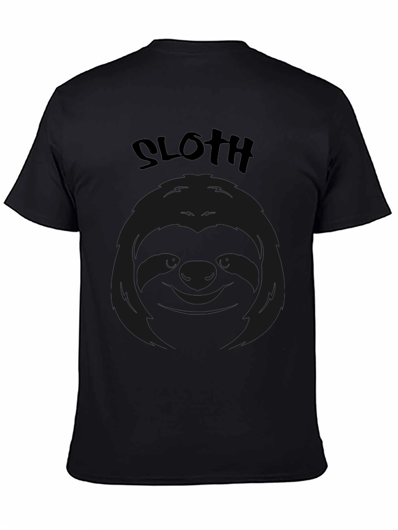 Sloth Graphic Black T-Shirt