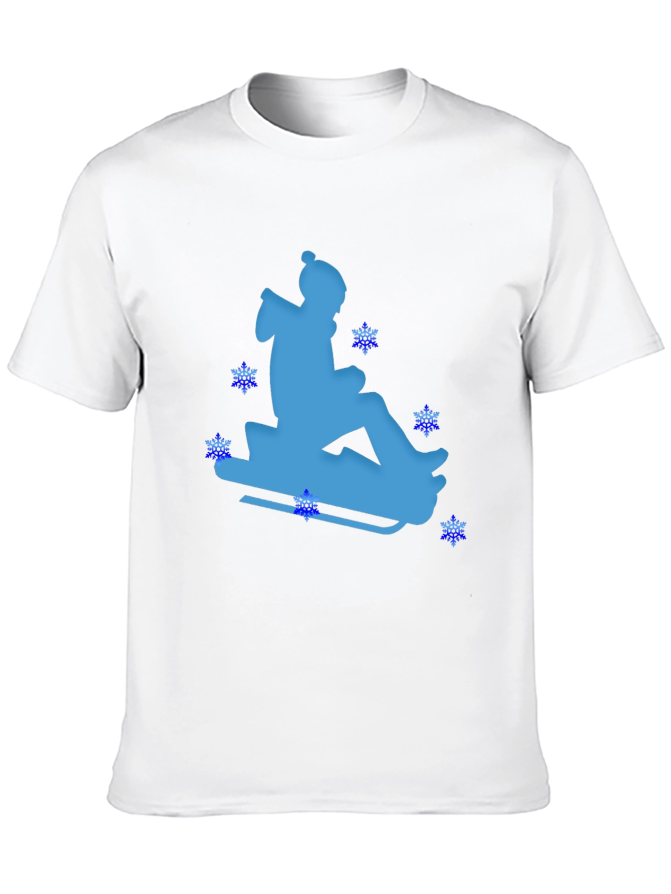 Winter Sledding Black T-Shirt