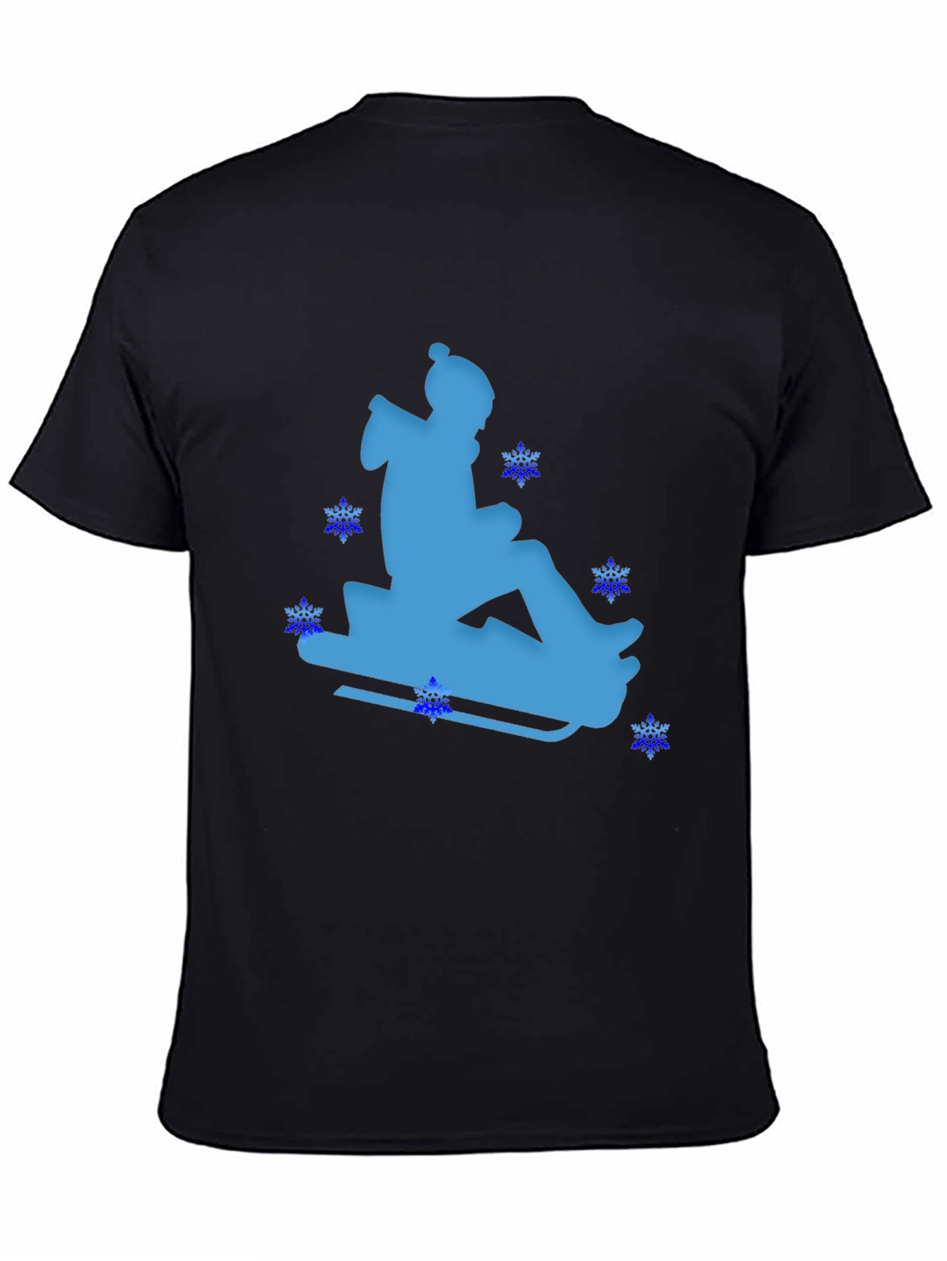 Winter Sledding Black T-Shirt