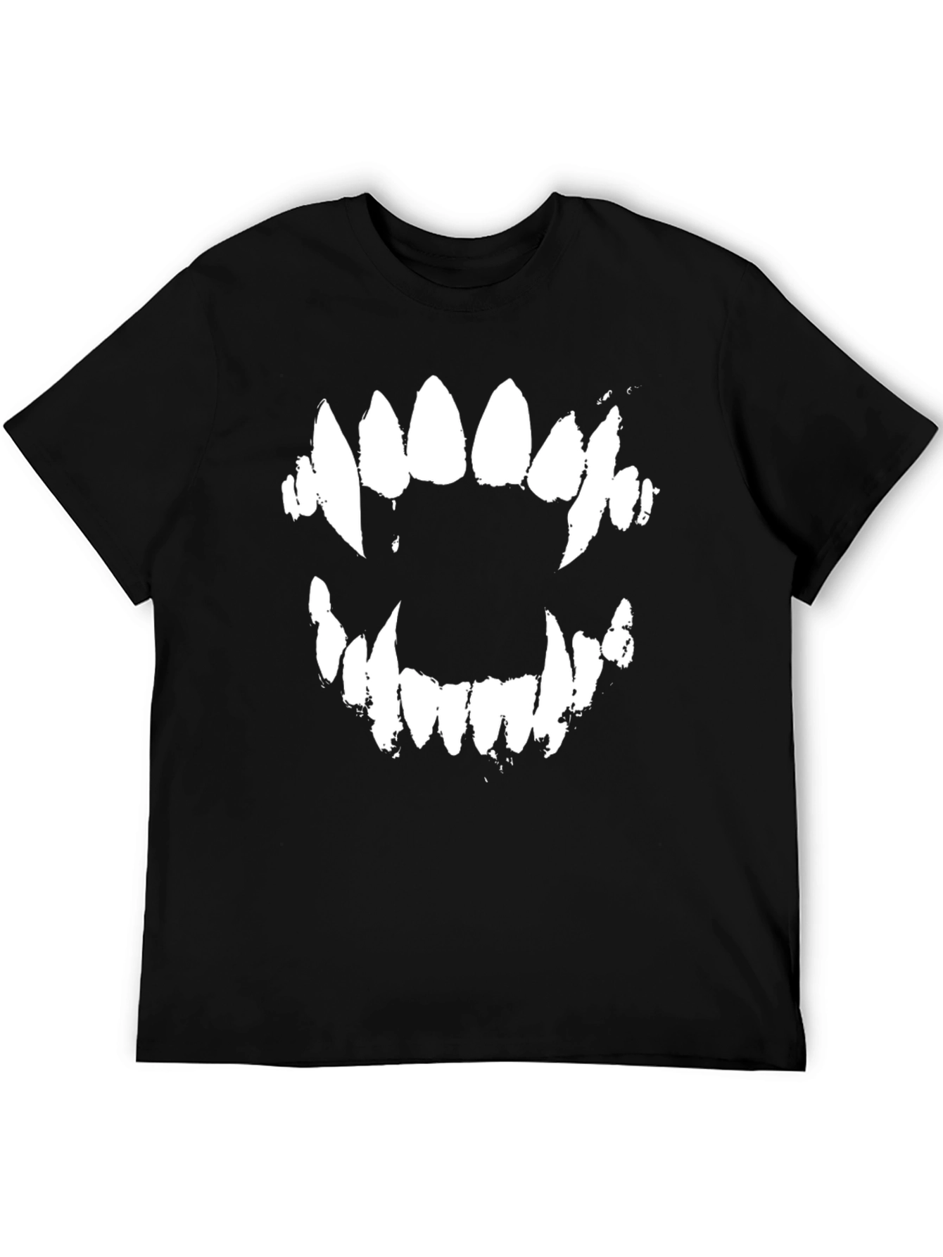 Monster Teeth Graphic Tee - Black Cotton Blend Shirt