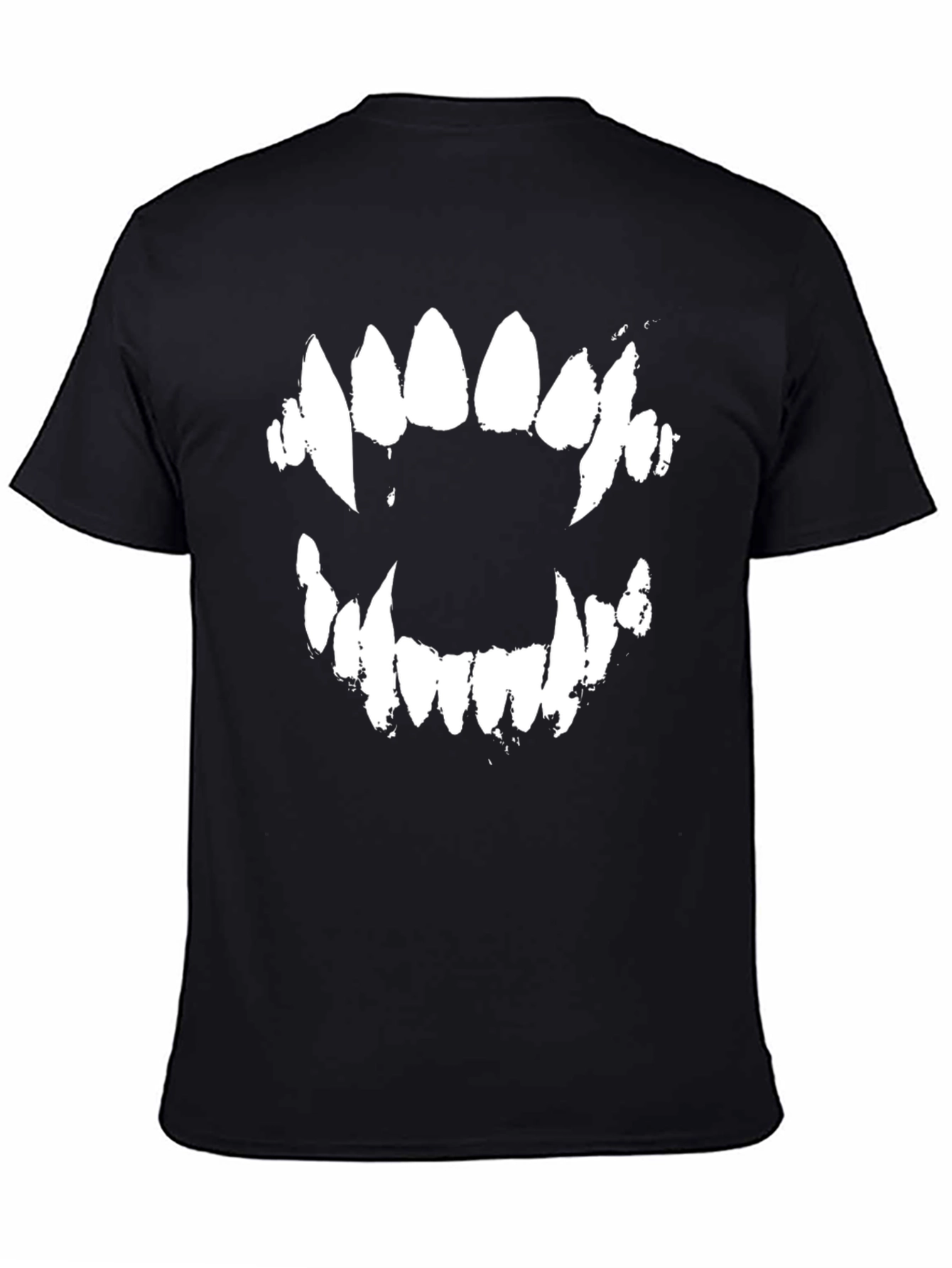 Monster Teeth Graphic Tee - Black Cotton Blend Shirt