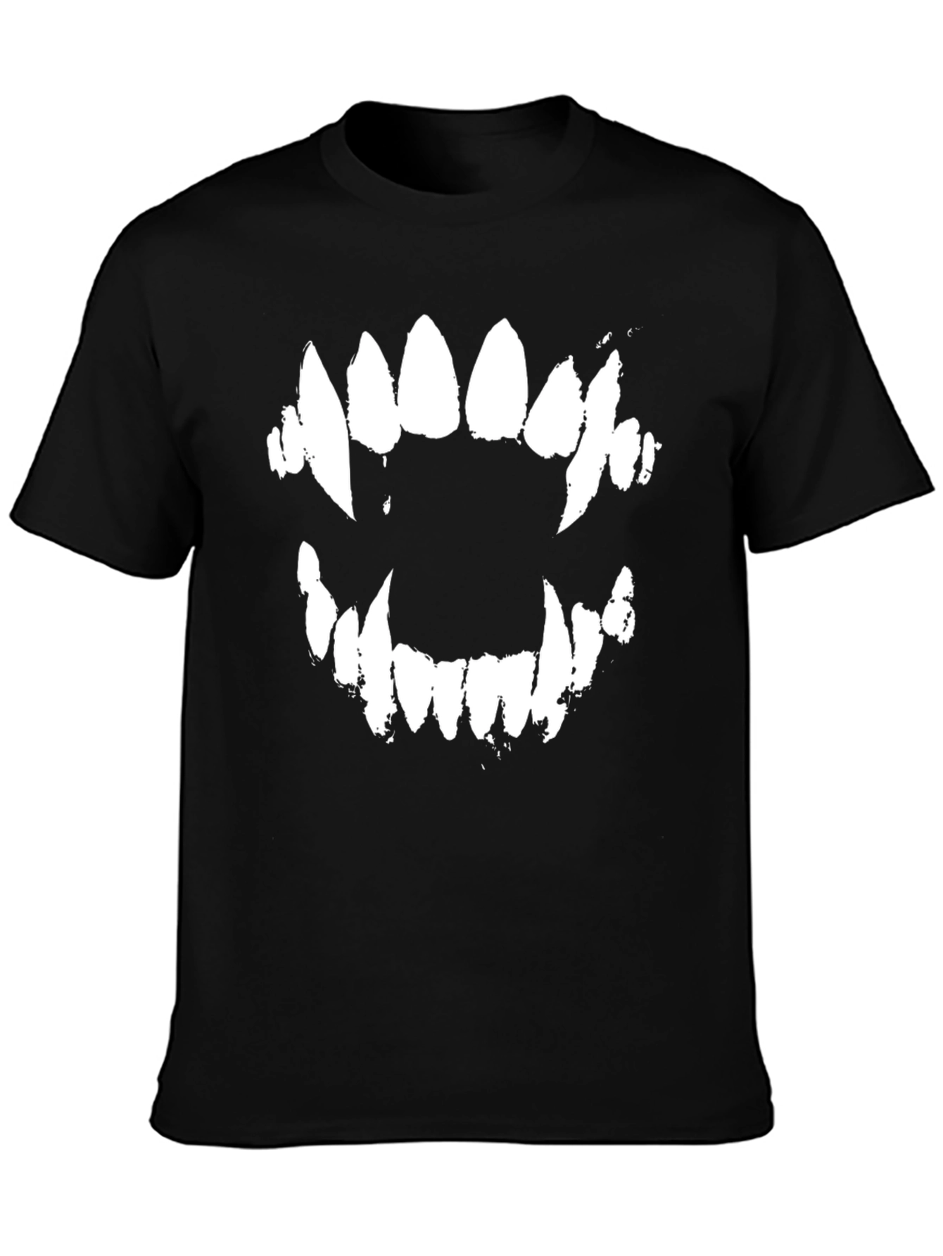 Monster Teeth Graphic Tee - Black Cotton Blend Shirt