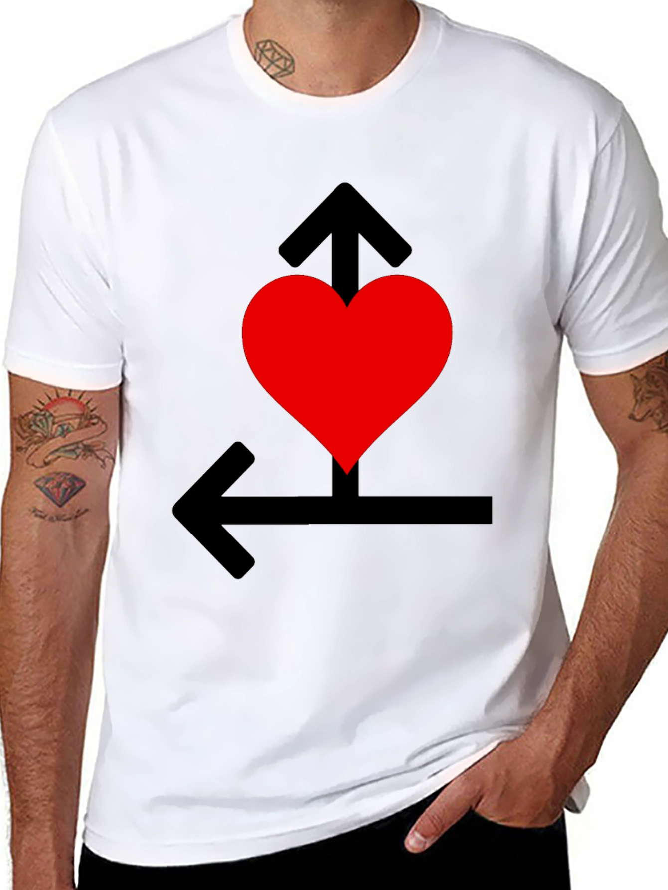 Heart Arrow T-Shirt - Love Direction Tee