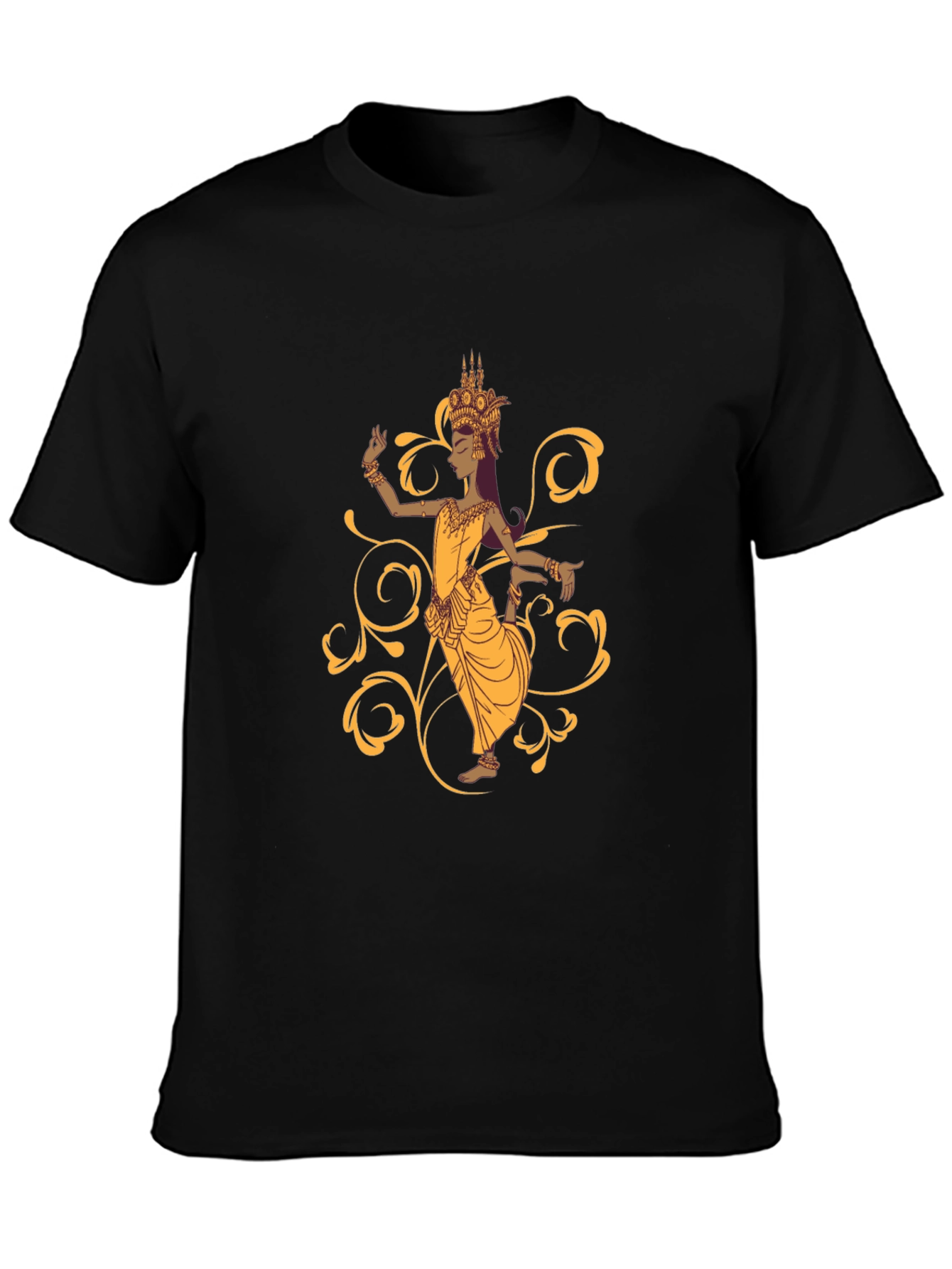 Elegant Cambodian Dancer Black T-Shirt