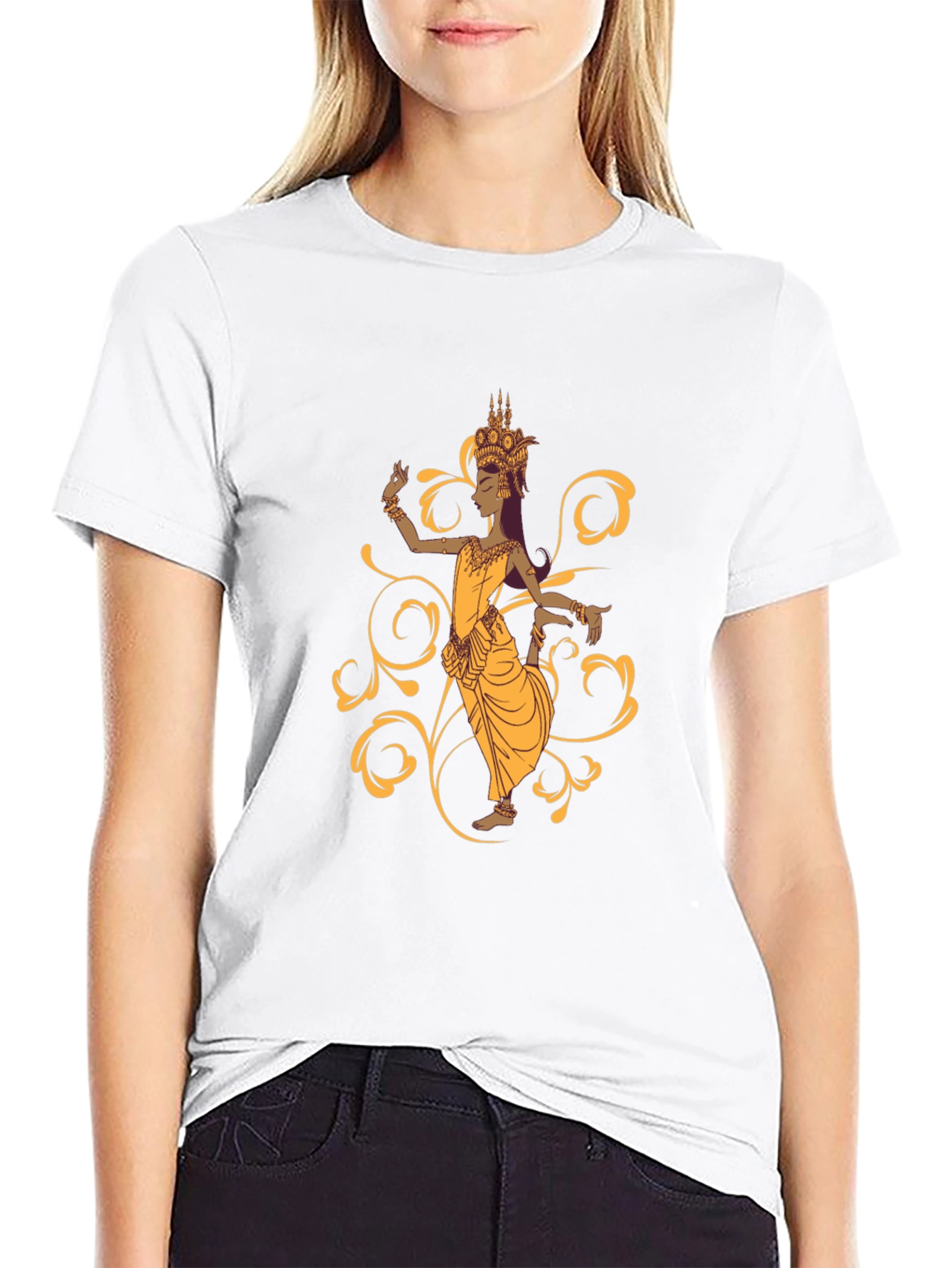 Elegant Cambodian Dancer Black T-Shirt