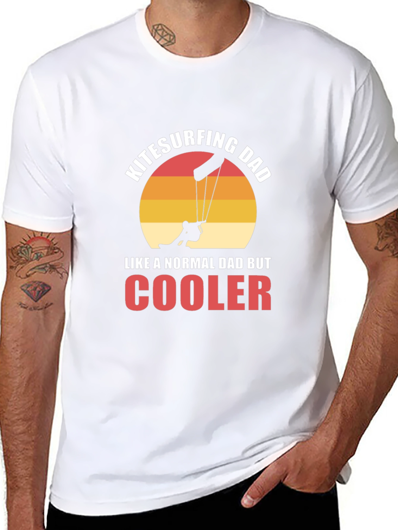Kitesurfing Dad Graphic T-Shirt - Cool Fathers Day Tee
