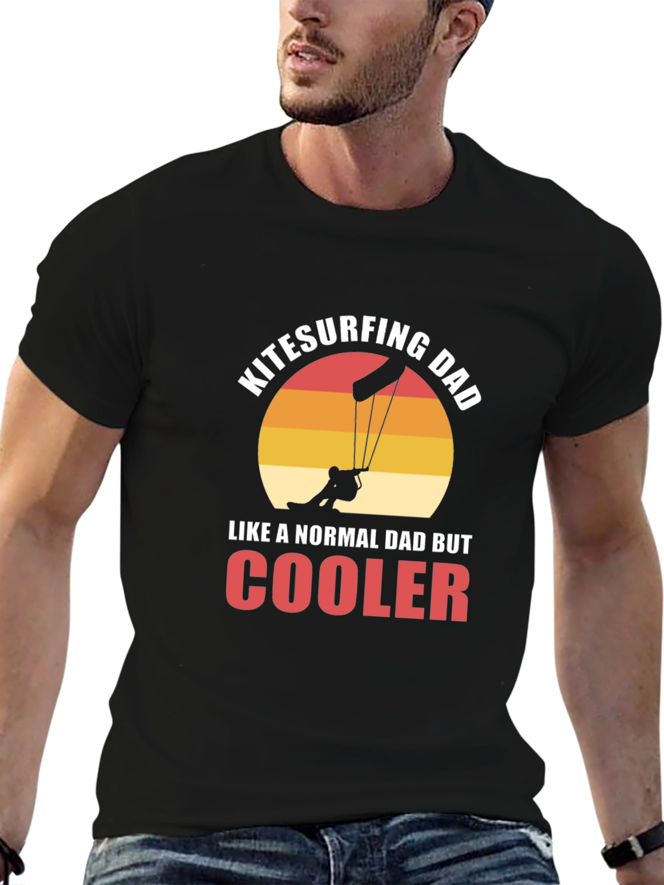 Kitesurfing Dad Graphic T-Shirt - Cool Fathers Day Tee