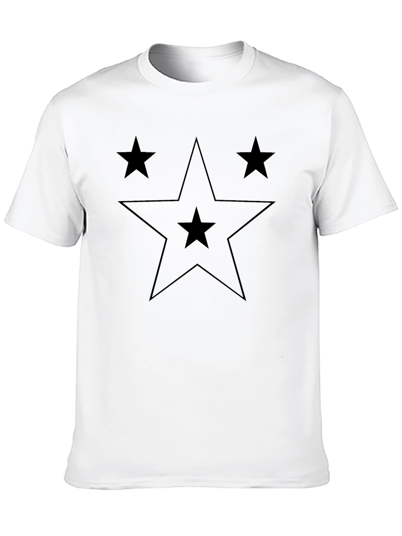 Star Design Black T-Shirt - Stylish Casual Wear
