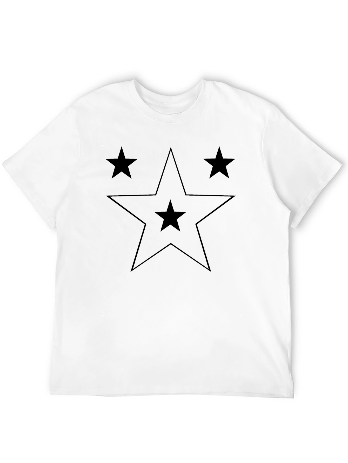 Star Design Black T-Shirt - Stylish Casual Wear