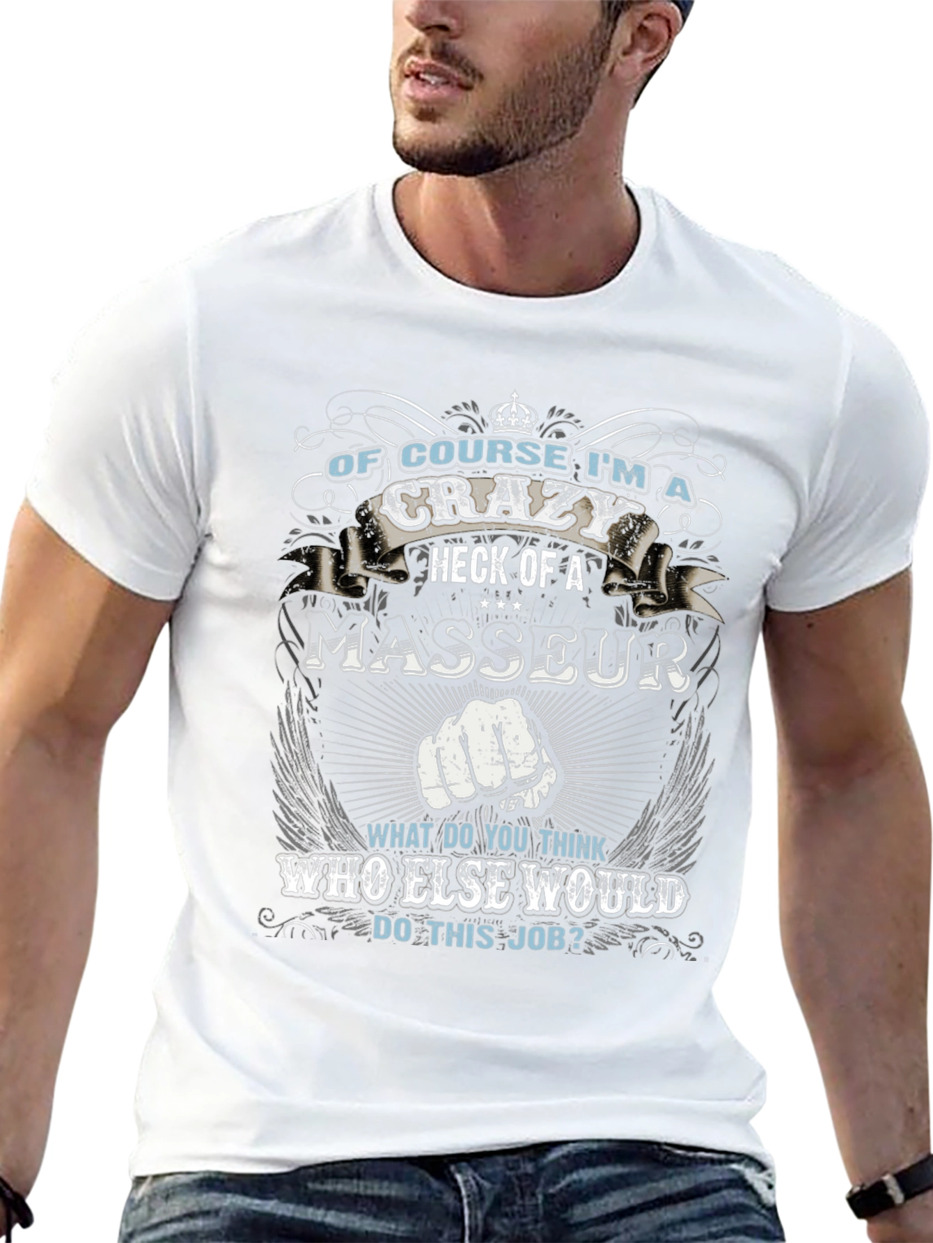 Crazy Masseur Graphic Tee - Novelty Design T-Shirt