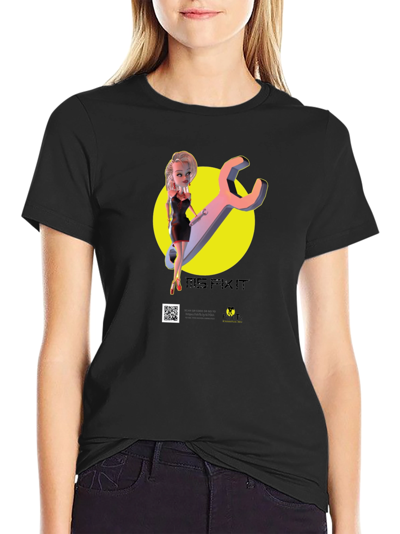 Big Fix It T-Shirt - Black - Mechanic Pinup