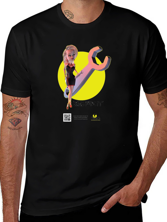 Big Fix It T-Shirt - Black - Mechanic Pinup