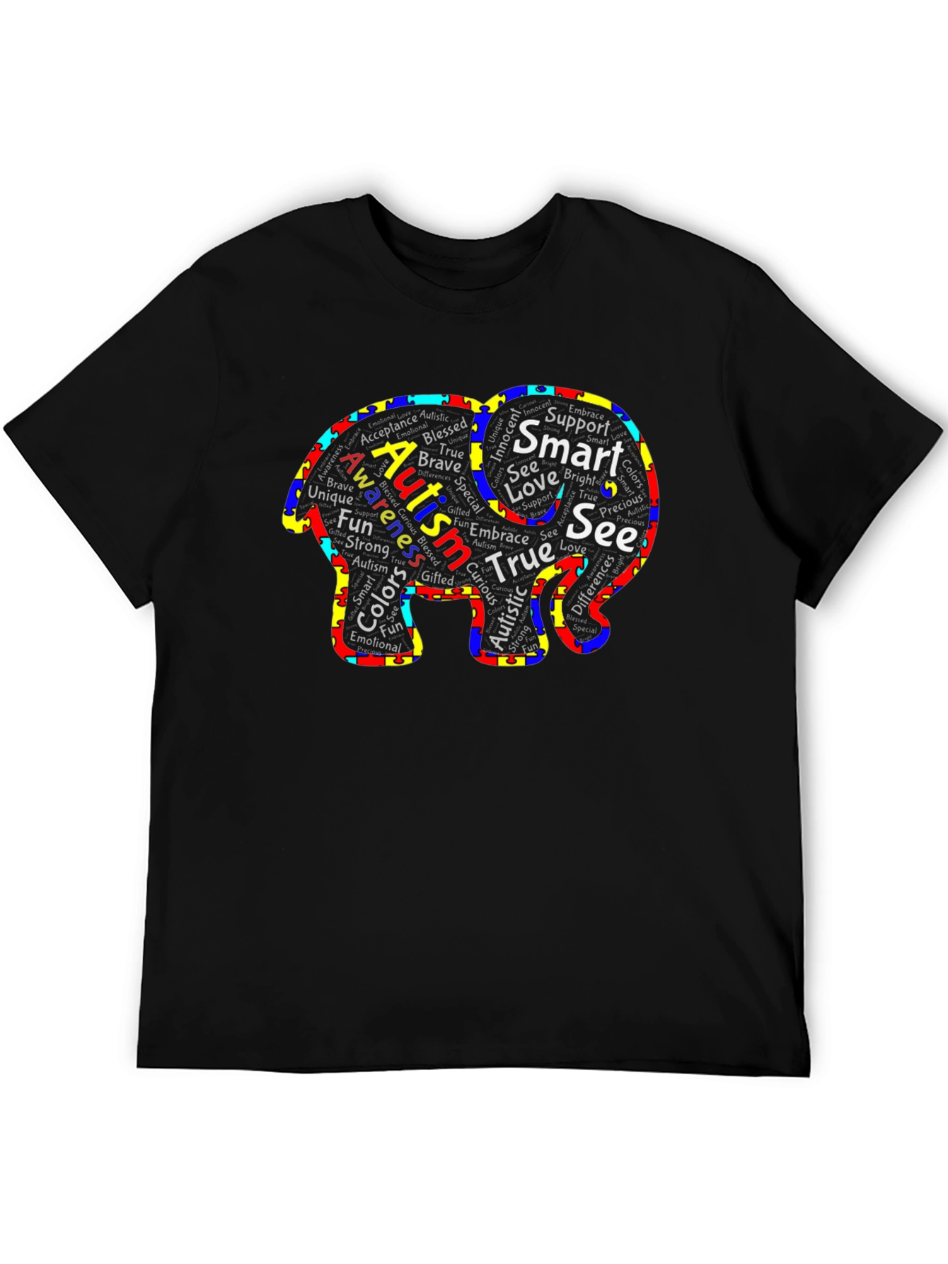 Autism Awareness Elephant Tee - Support Love Acceptance