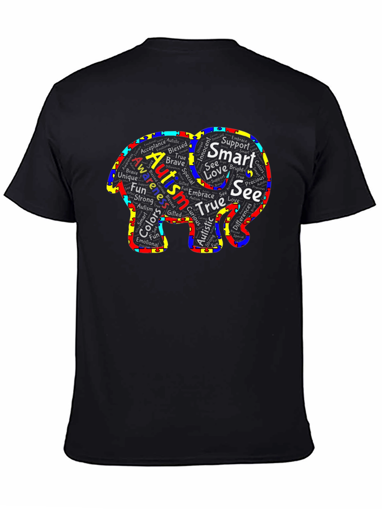 Autism Awareness Elephant Tee - Support Love Acceptance