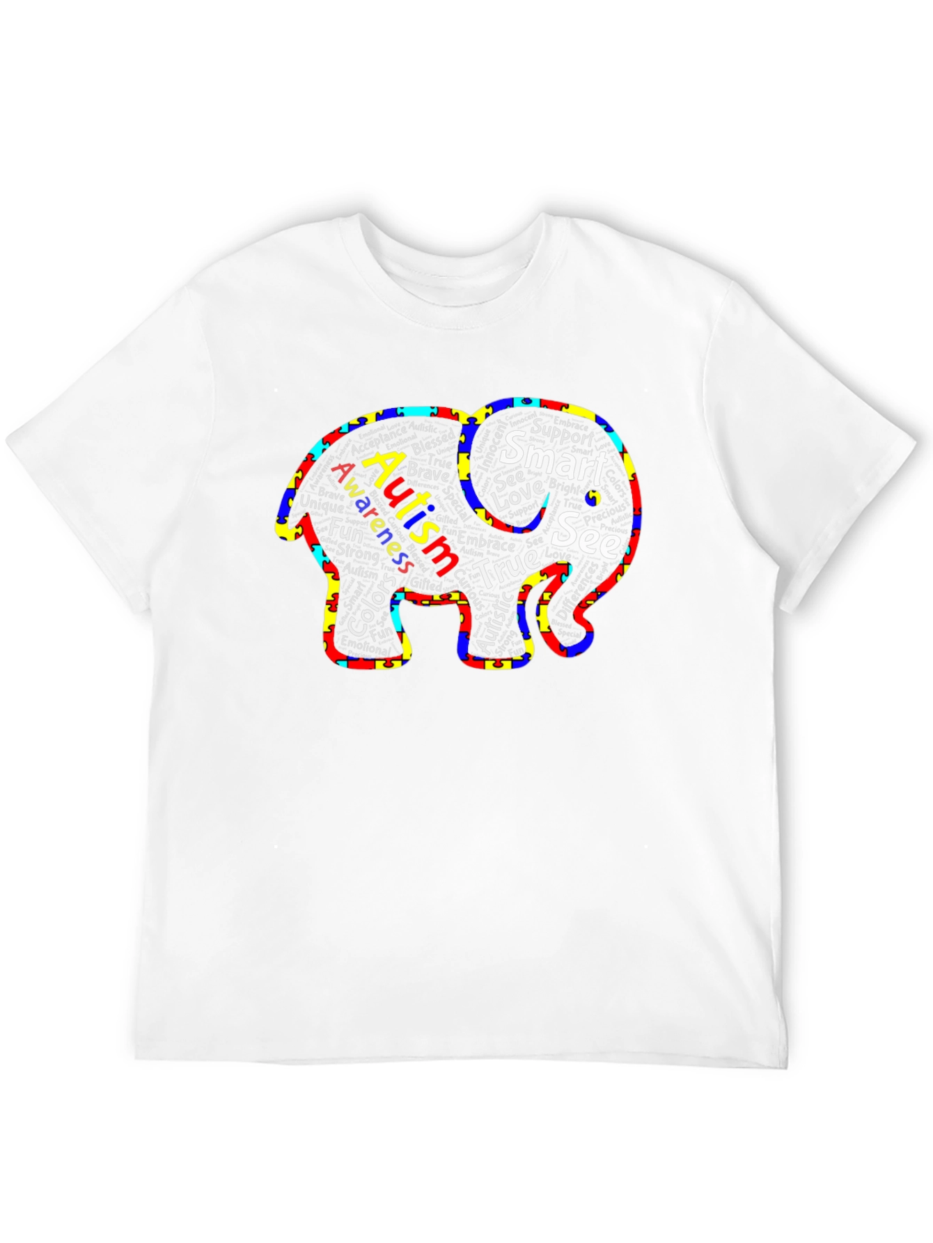 Autism Awareness Elephant Tee - Support Love Acceptance