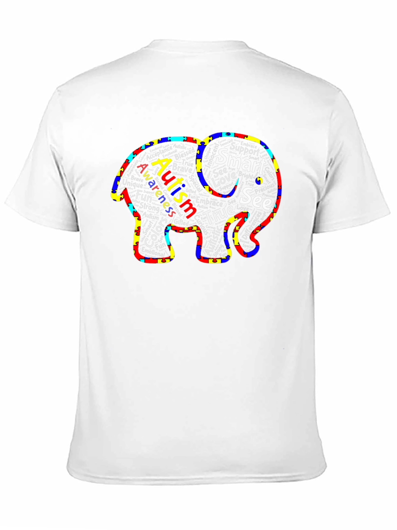 Autism Awareness Elephant Tee - Support Love Acceptance