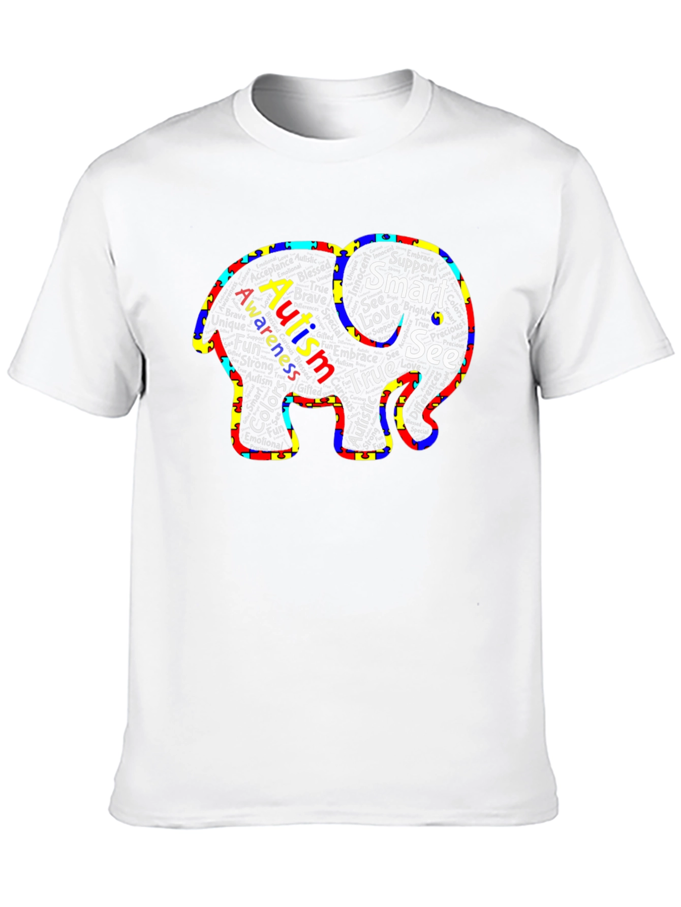 Autism Awareness Elephant Tee - Support Love Acceptance