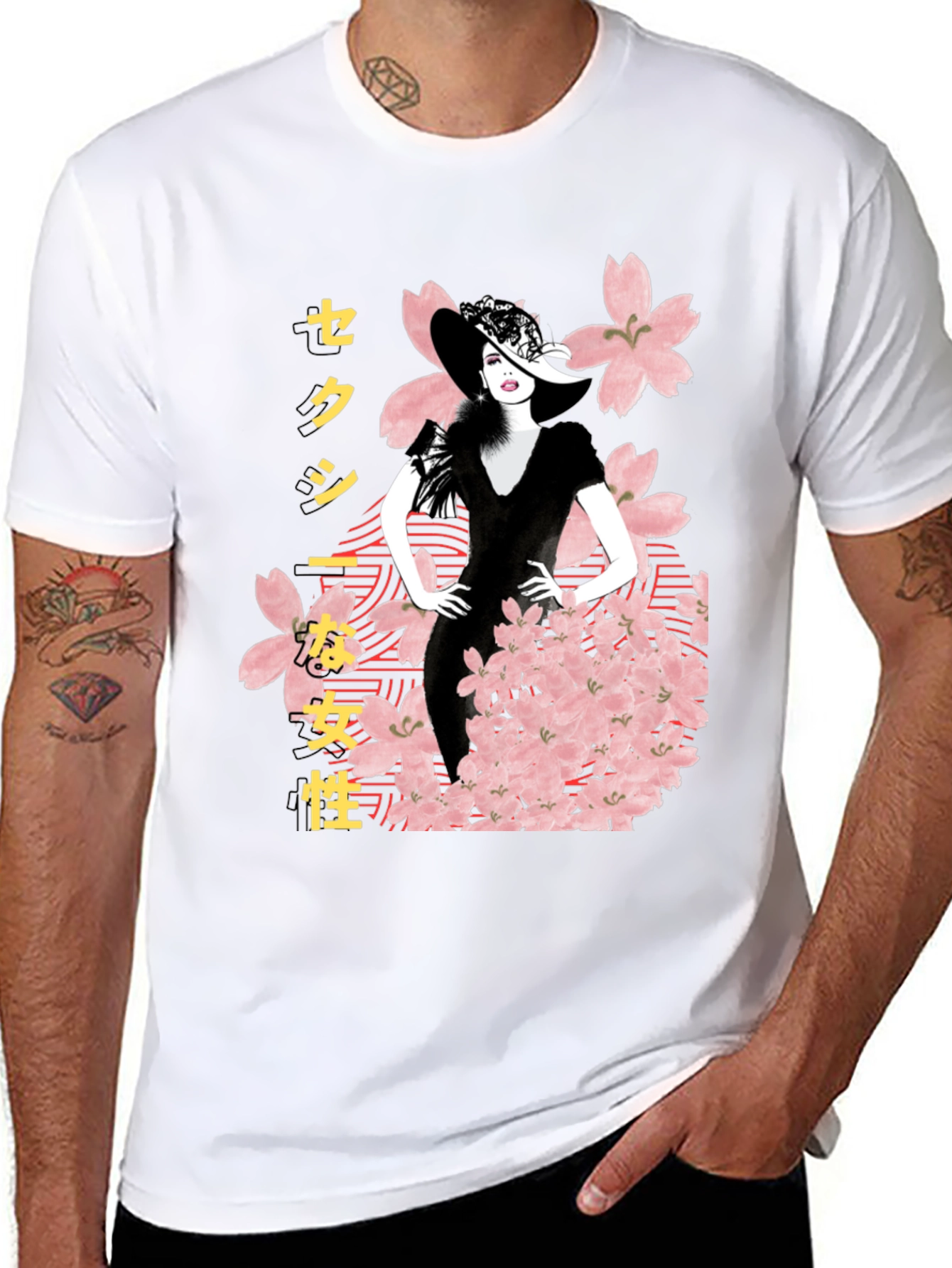 Elegant Japanese Woman Graphic Tee