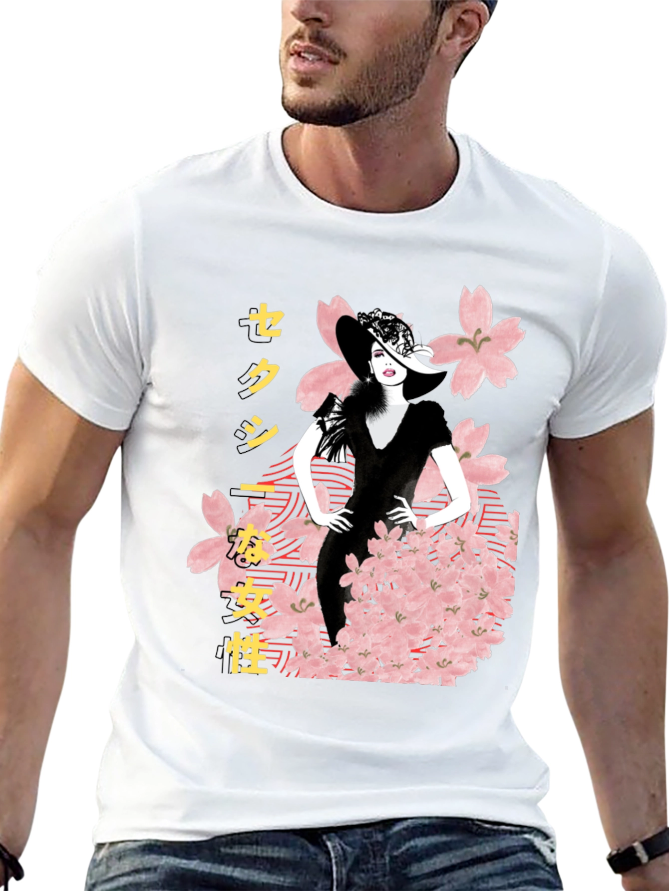 Elegant Japanese Woman Graphic Tee