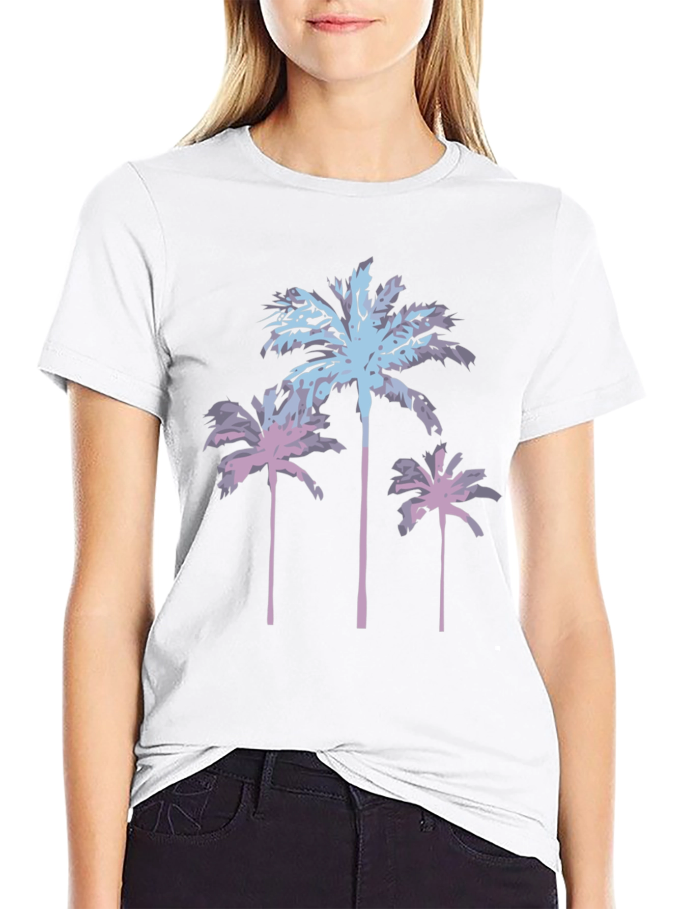 Palm Tree Graphic Tee - Black Casual Shirt