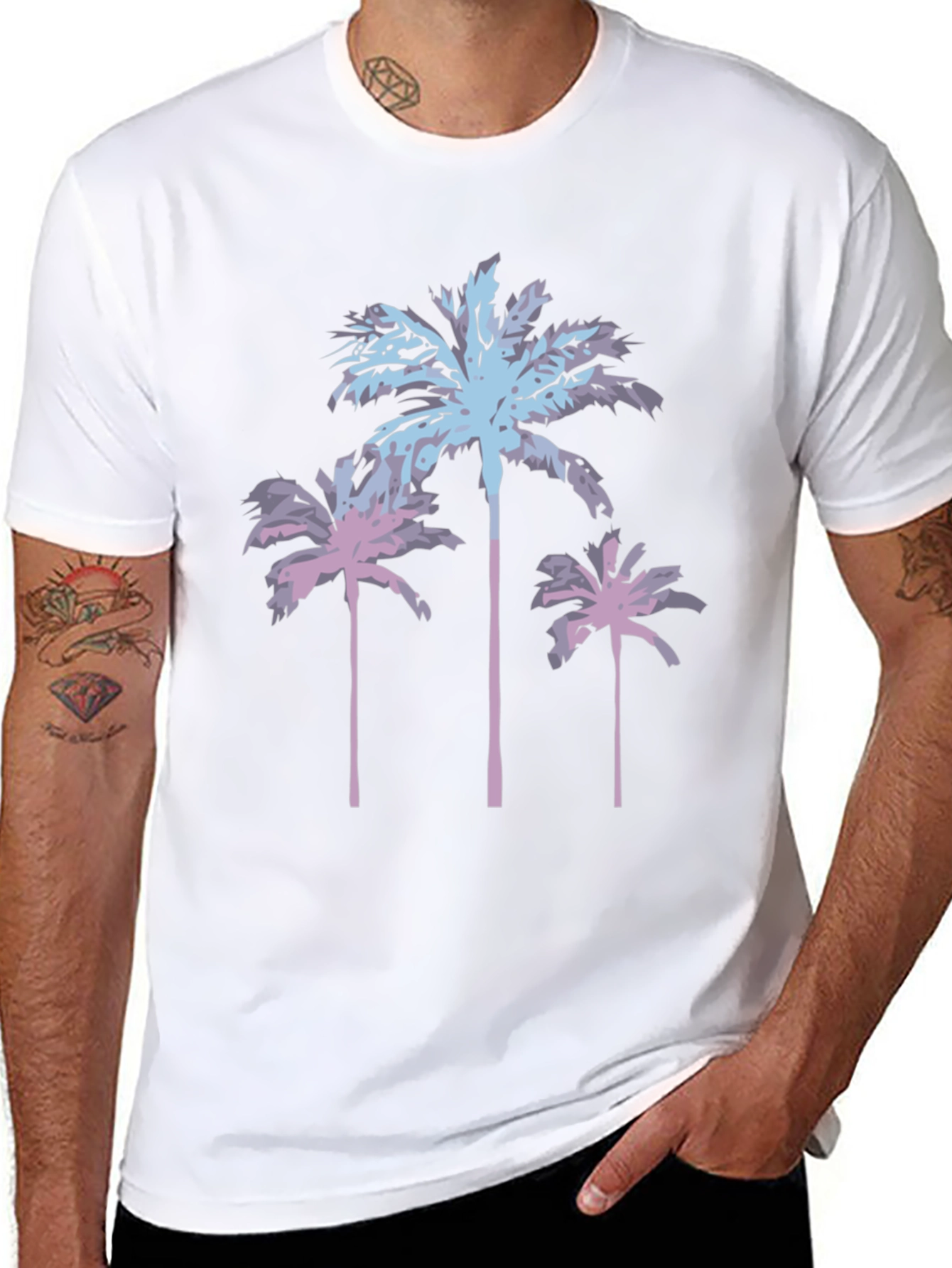 Palm Tree Graphic Tee - Black Casual Shirt