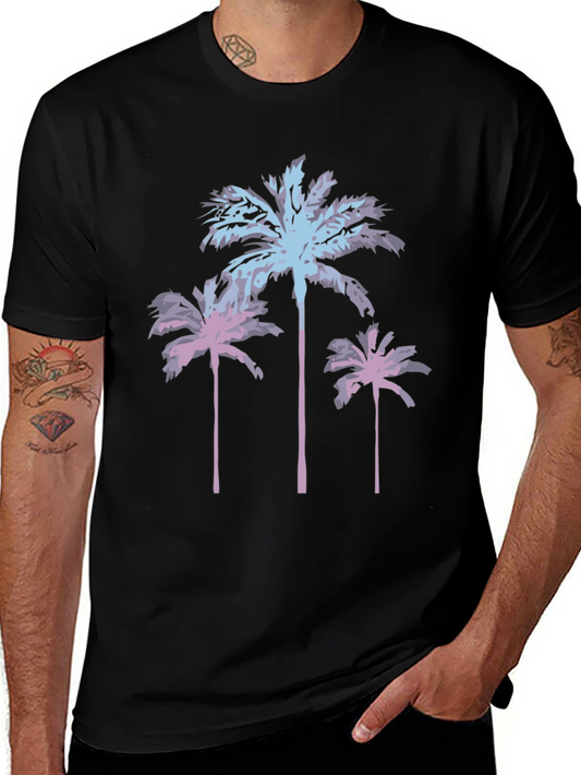 Palm Tree Graphic Tee - Black Casual Shirt
