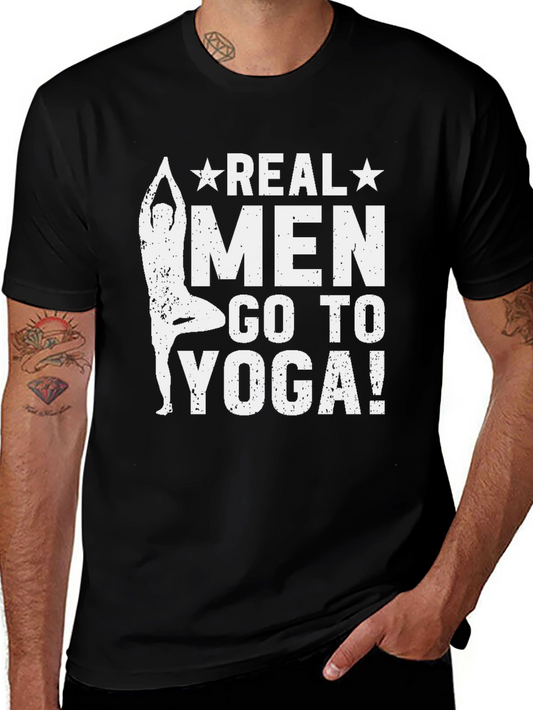 Real Men Yoga Graphic Tee - Black