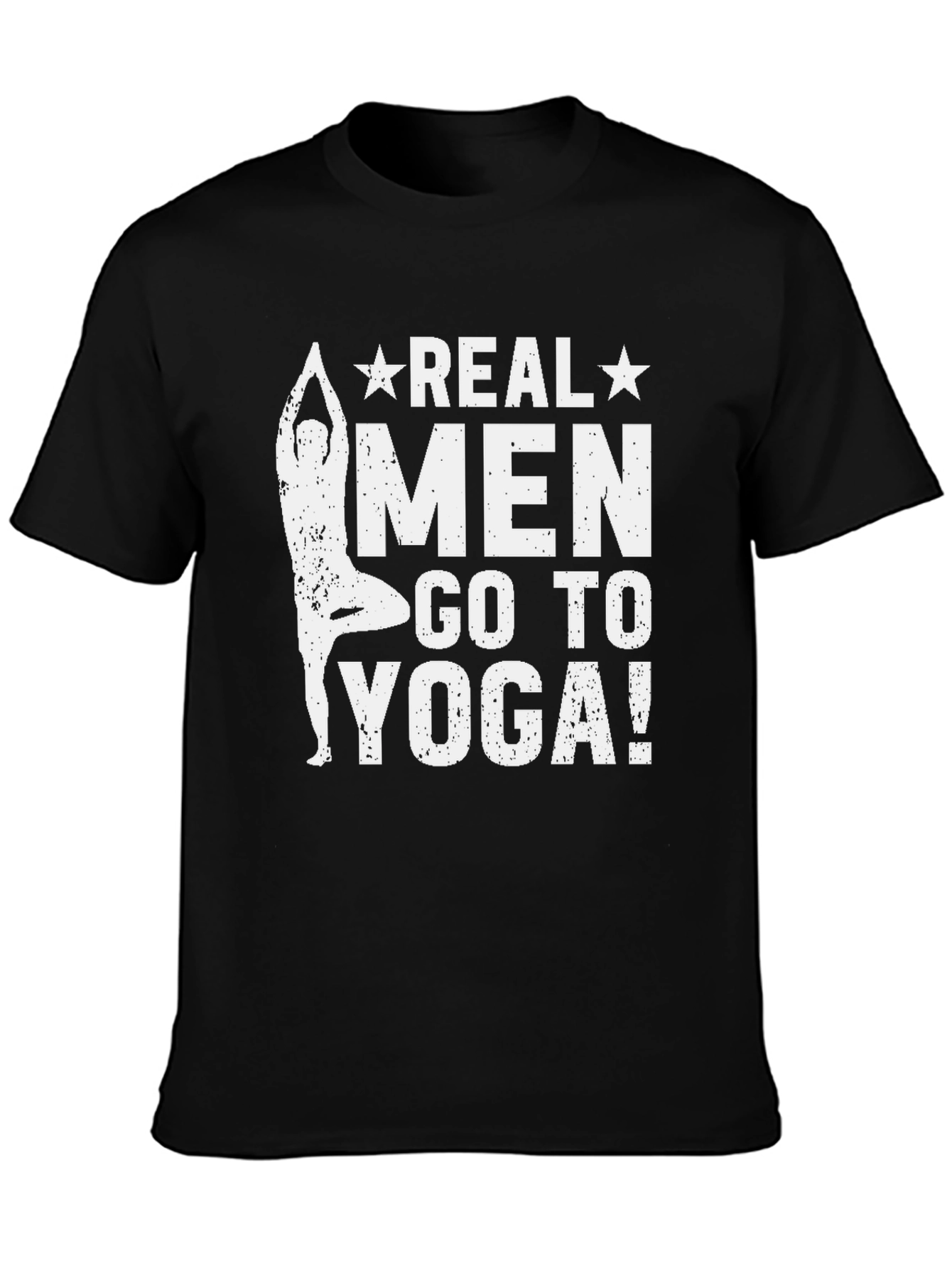Real Men Yoga Graphic Tee - Black