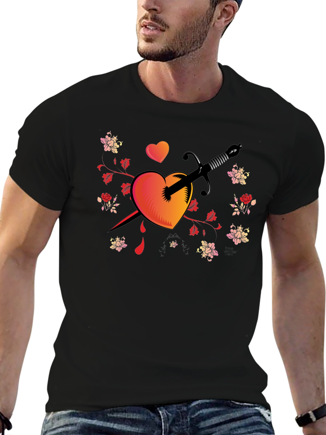 Heart Dagger Graphic Tee