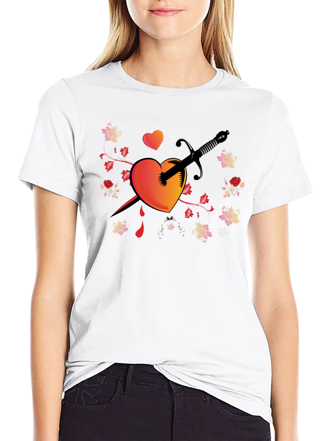 Heart Dagger Graphic Tee