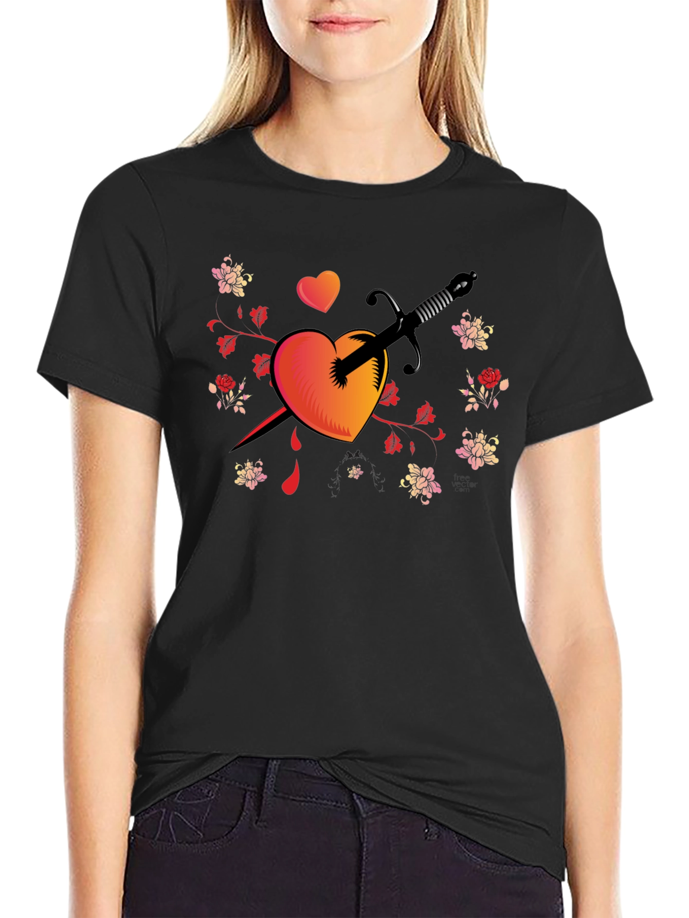 Heart Dagger Graphic Tee