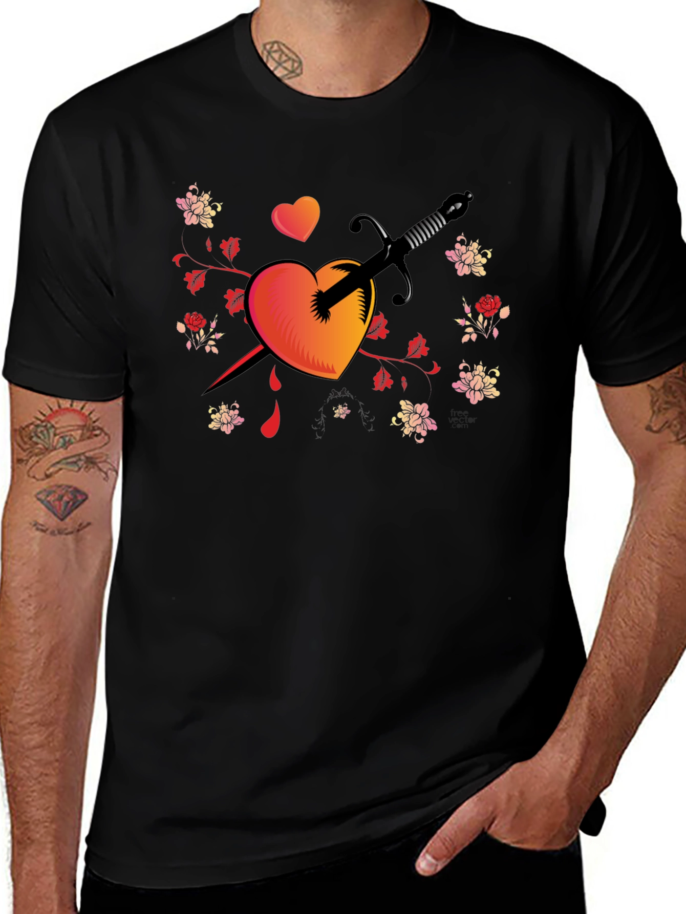 Heart Dagger Graphic Tee