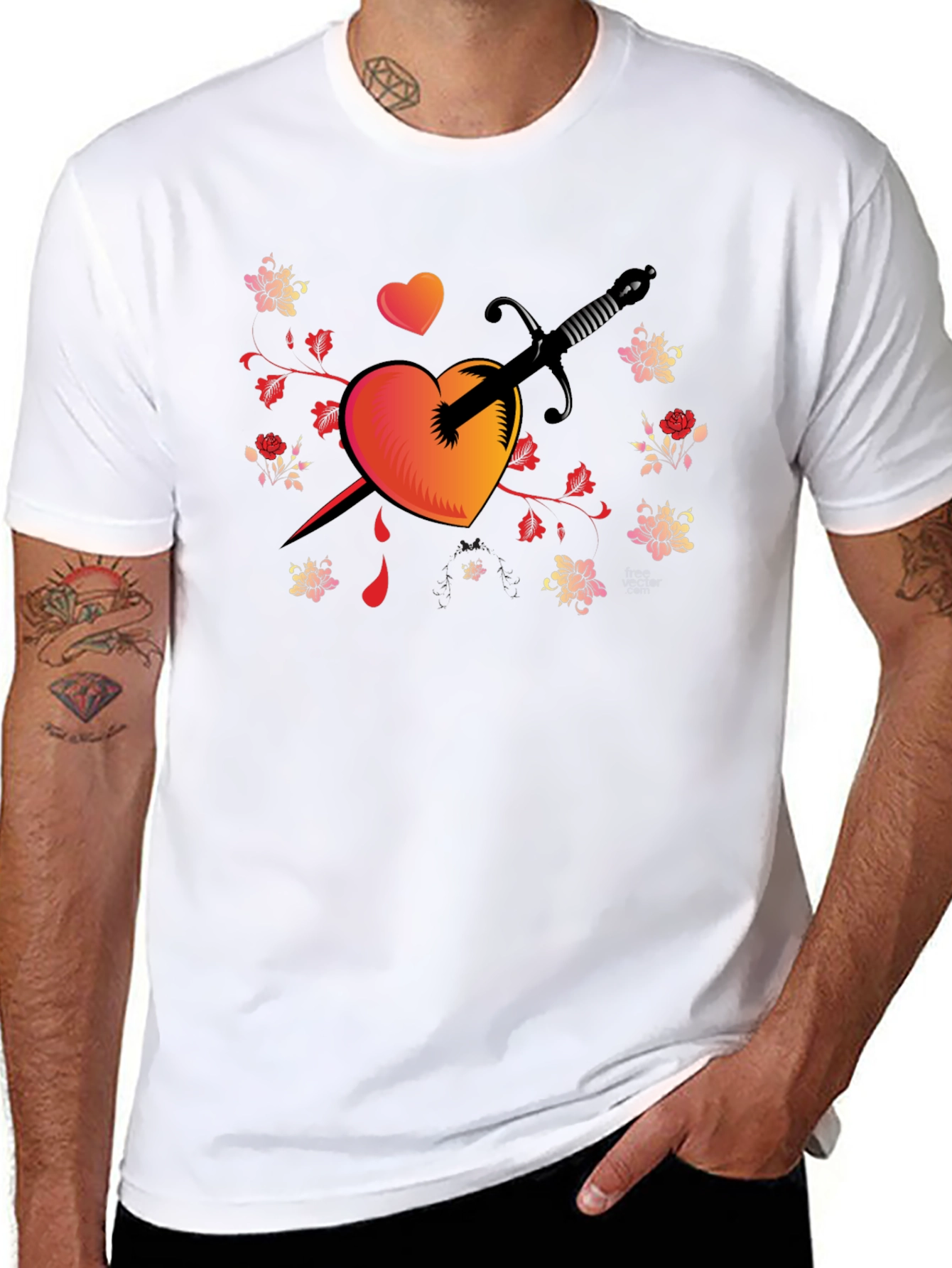 Heart Dagger Graphic Tee