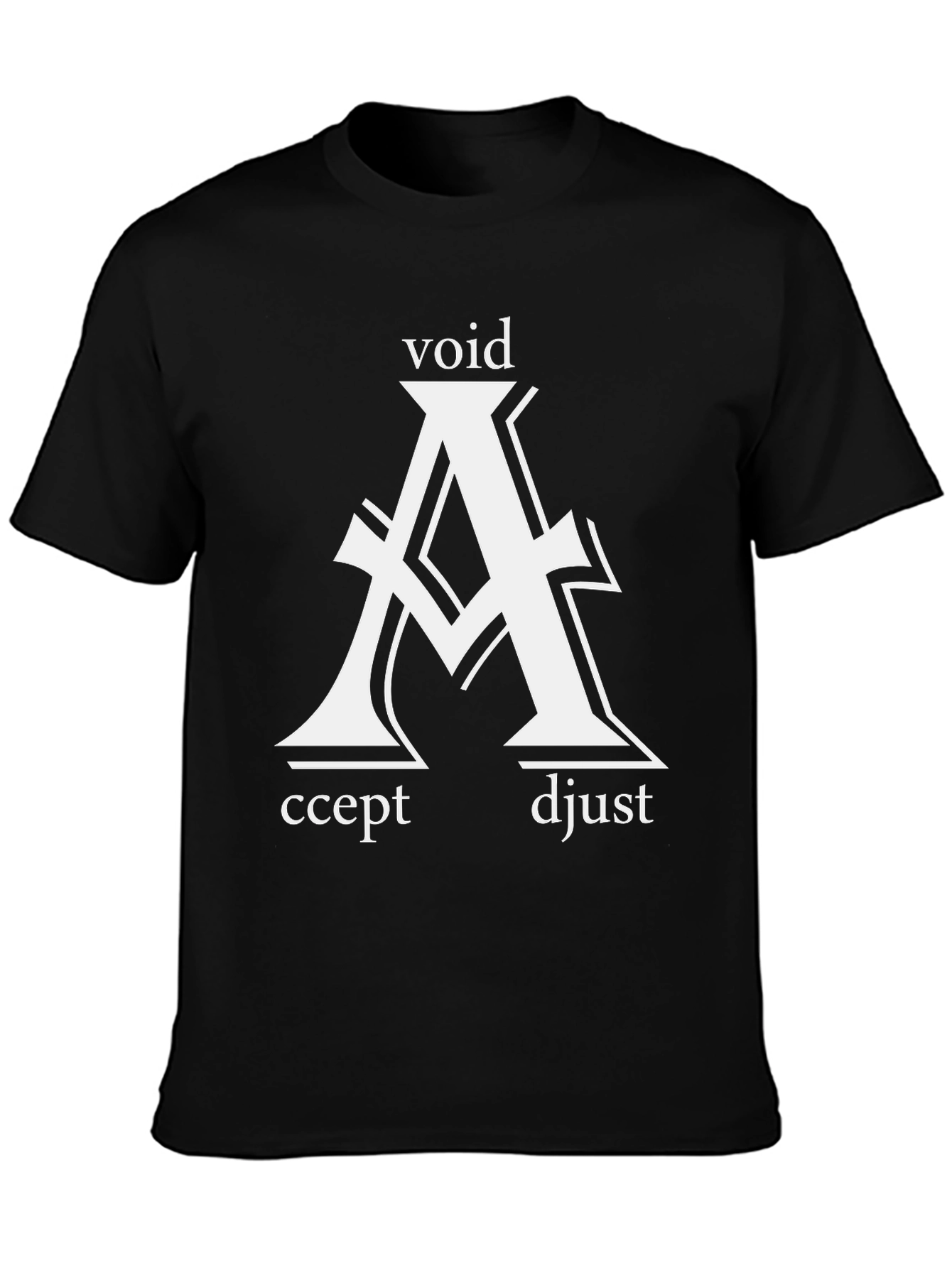 Void Accept Adjust Graphic Tee - Black Cotton T-Shirt