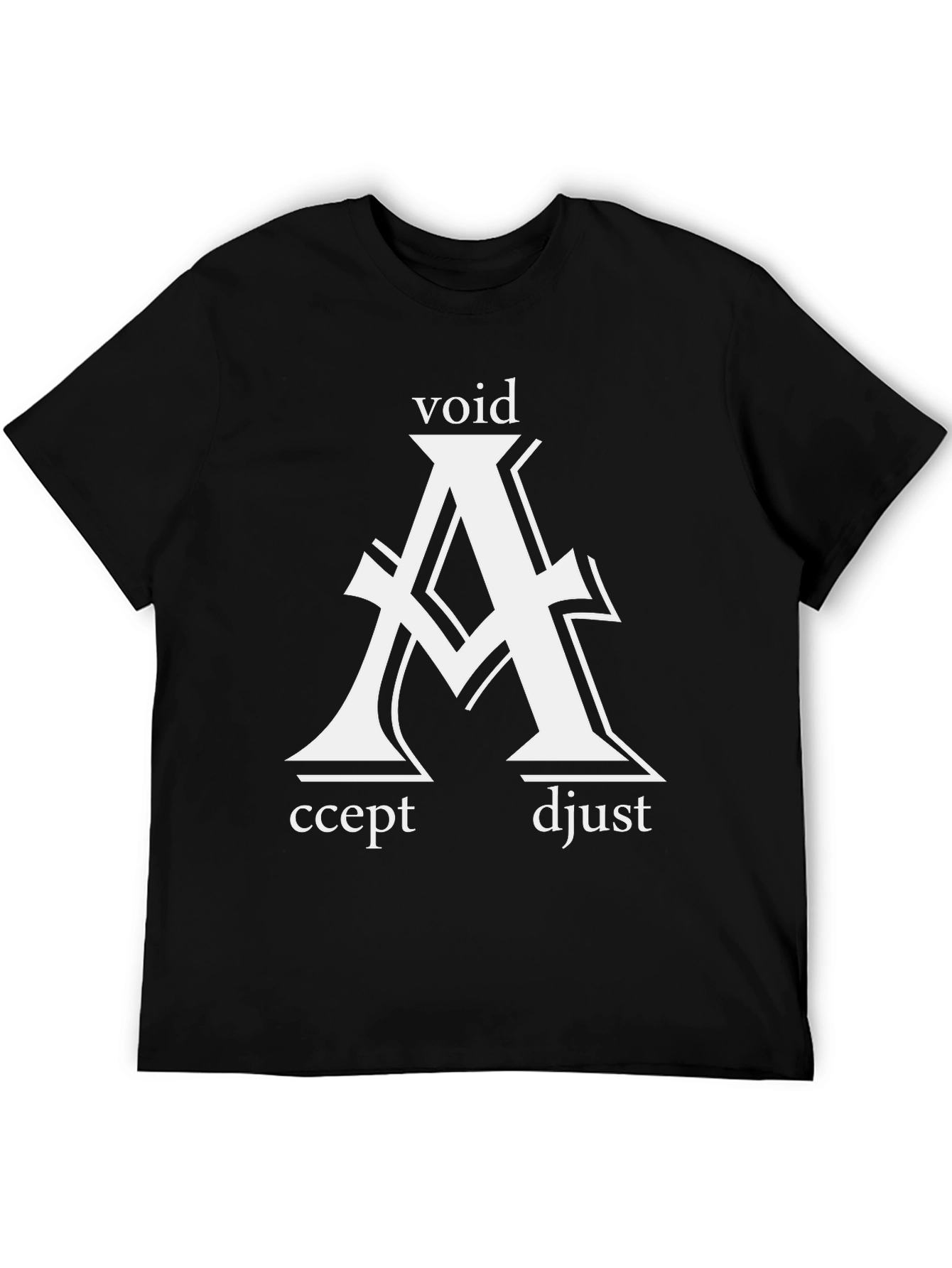 Void Accept Adjust Graphic Tee - Black Cotton T-Shirt