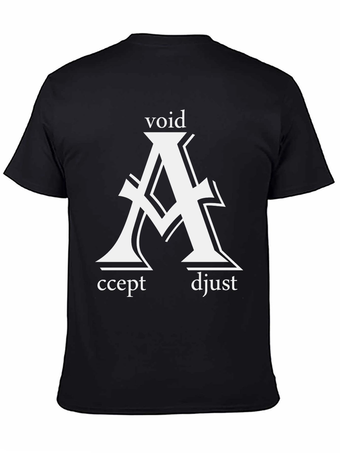 Void Accept Adjust Graphic Tee - Black Cotton T-Shirt