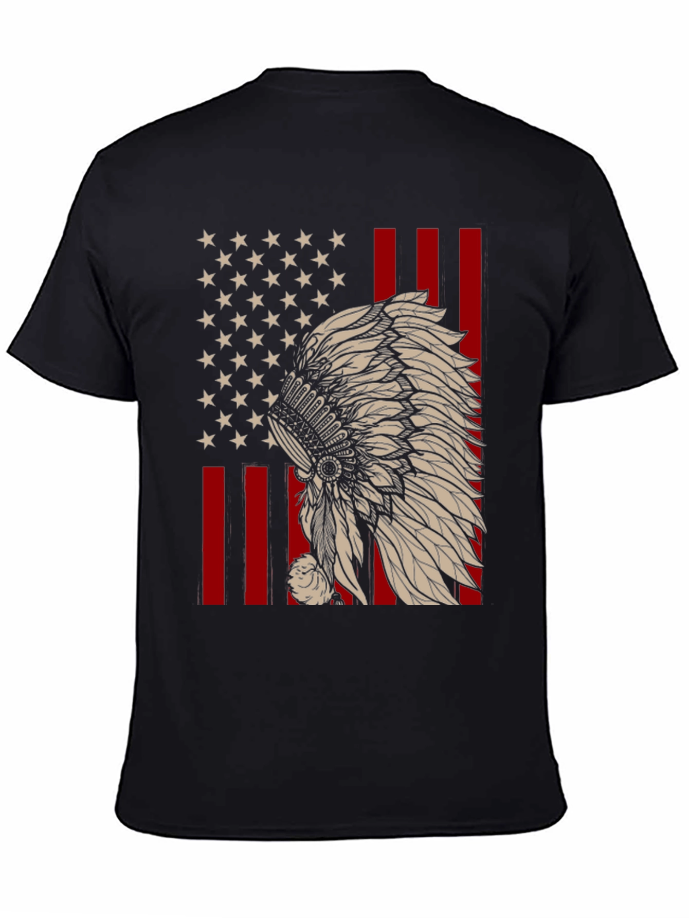 American Flag Native Headdress T-Shirt