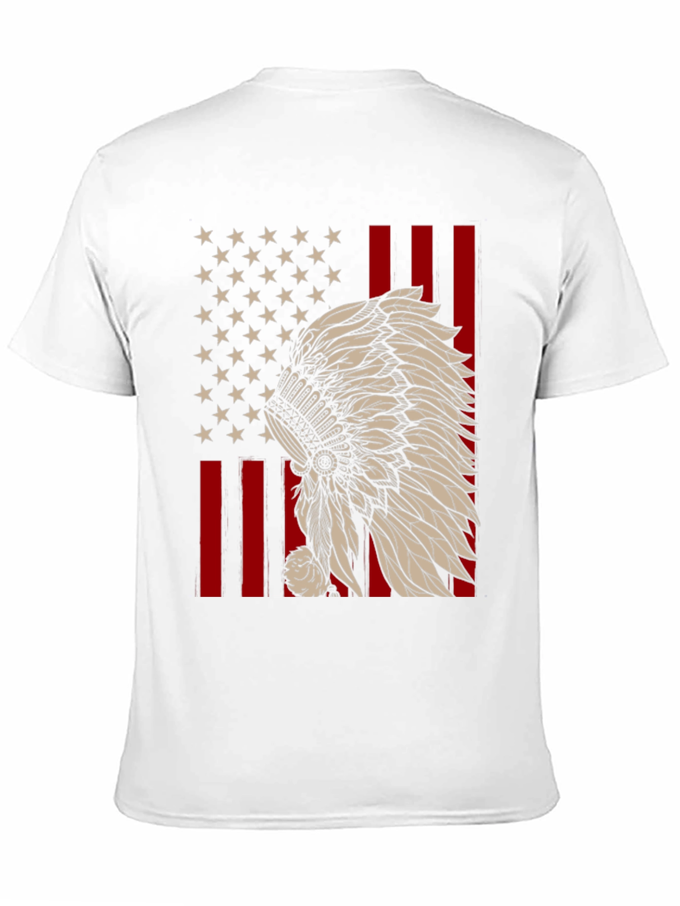 American Flag Native Headdress T-Shirt