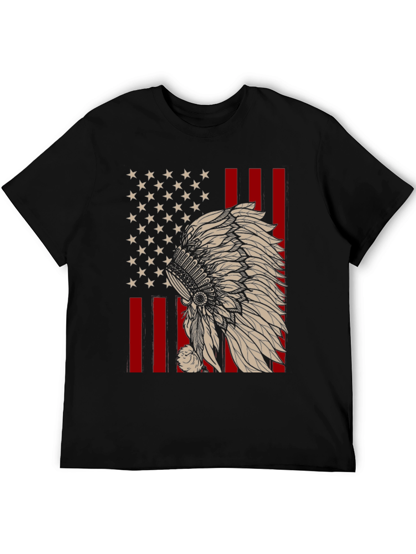 American Flag Native Headdress T-Shirt