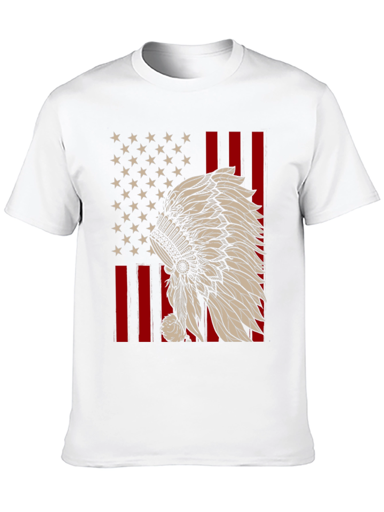 American Flag Native Headdress T-Shirt