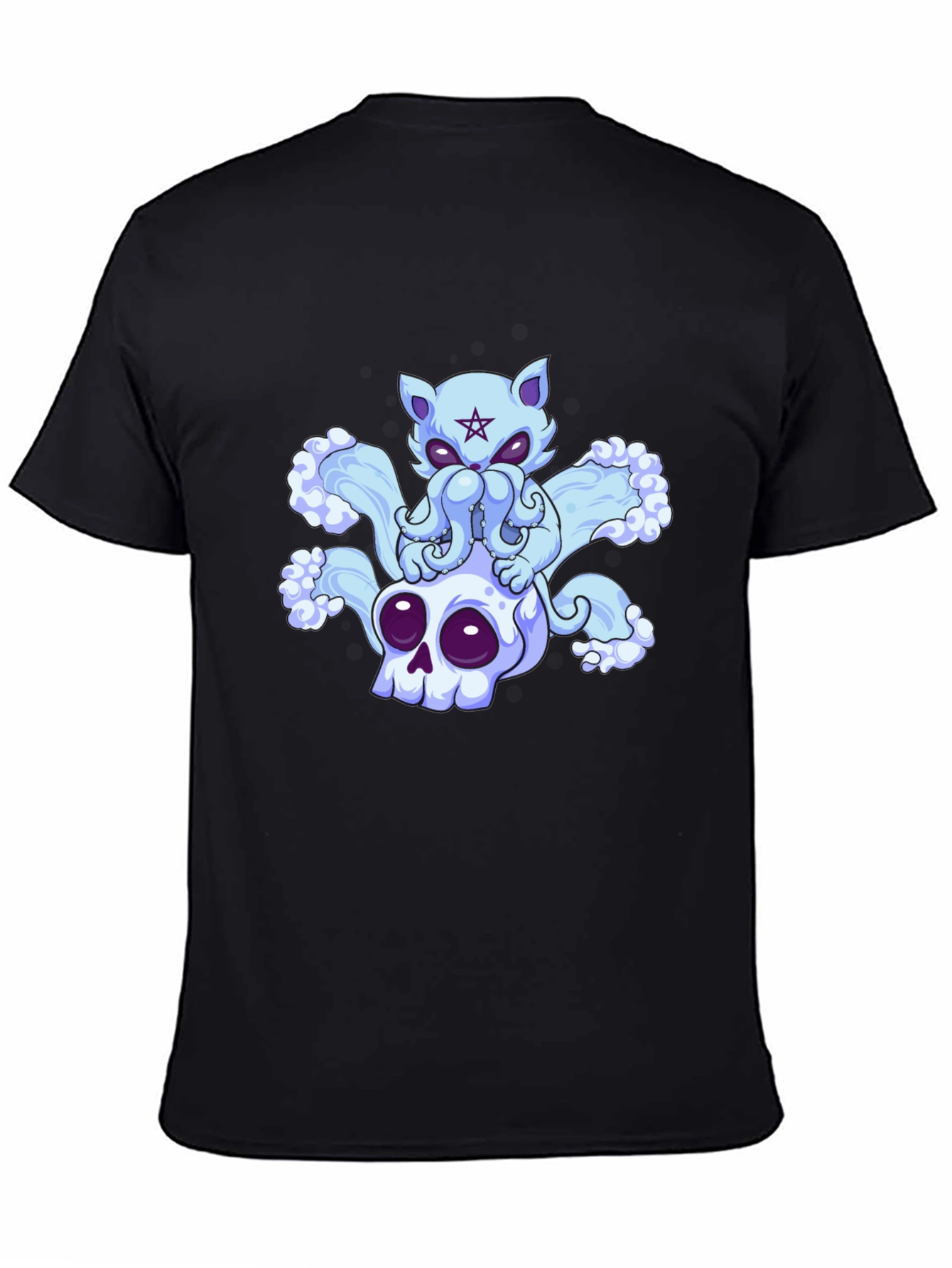 Cthulhu Cat Skull Black T-Shirt