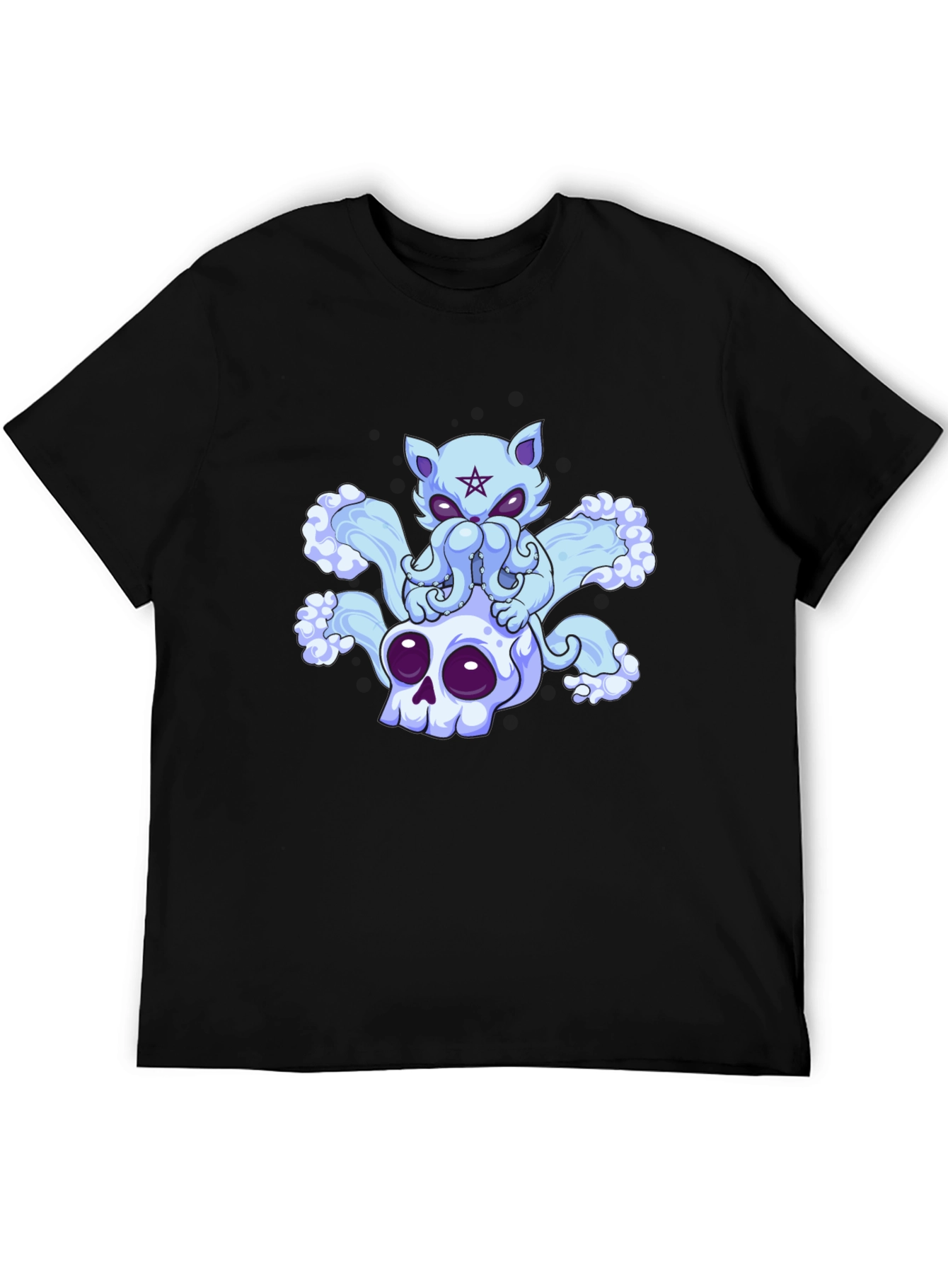 Cthulhu Cat Skull Black T-Shirt
