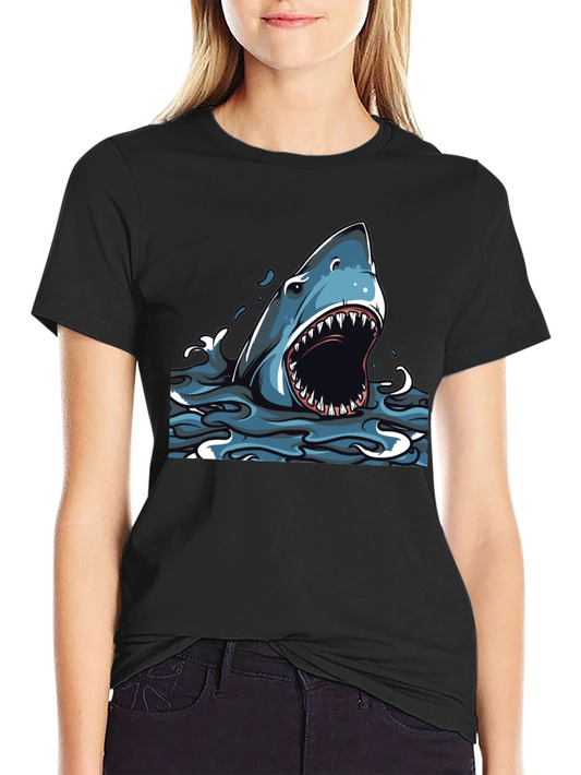 Shark Attack Graphic Tee - Mens Black T-Shirt