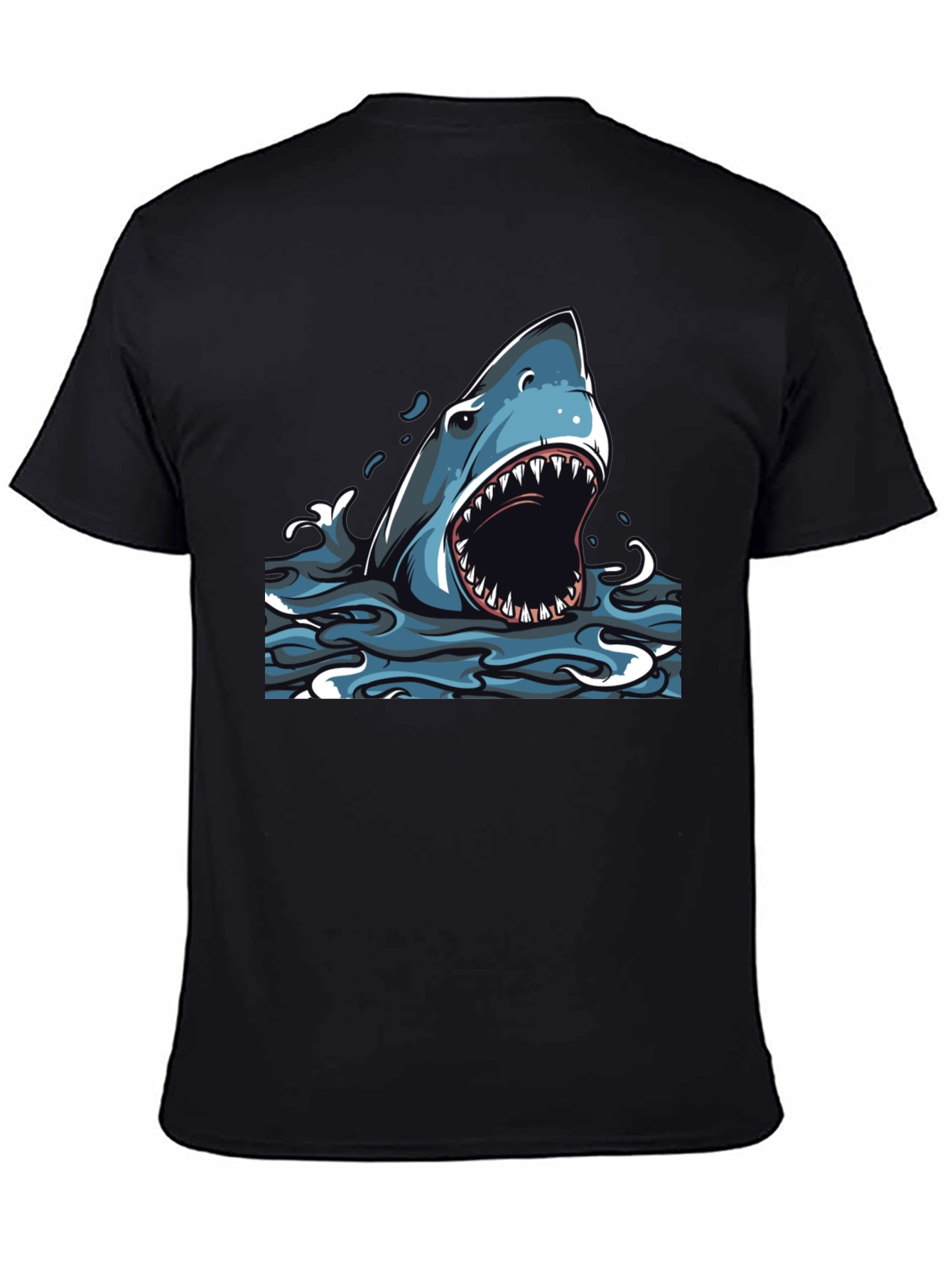 Shark Attack Graphic Tee - Mens Black T-Shirt