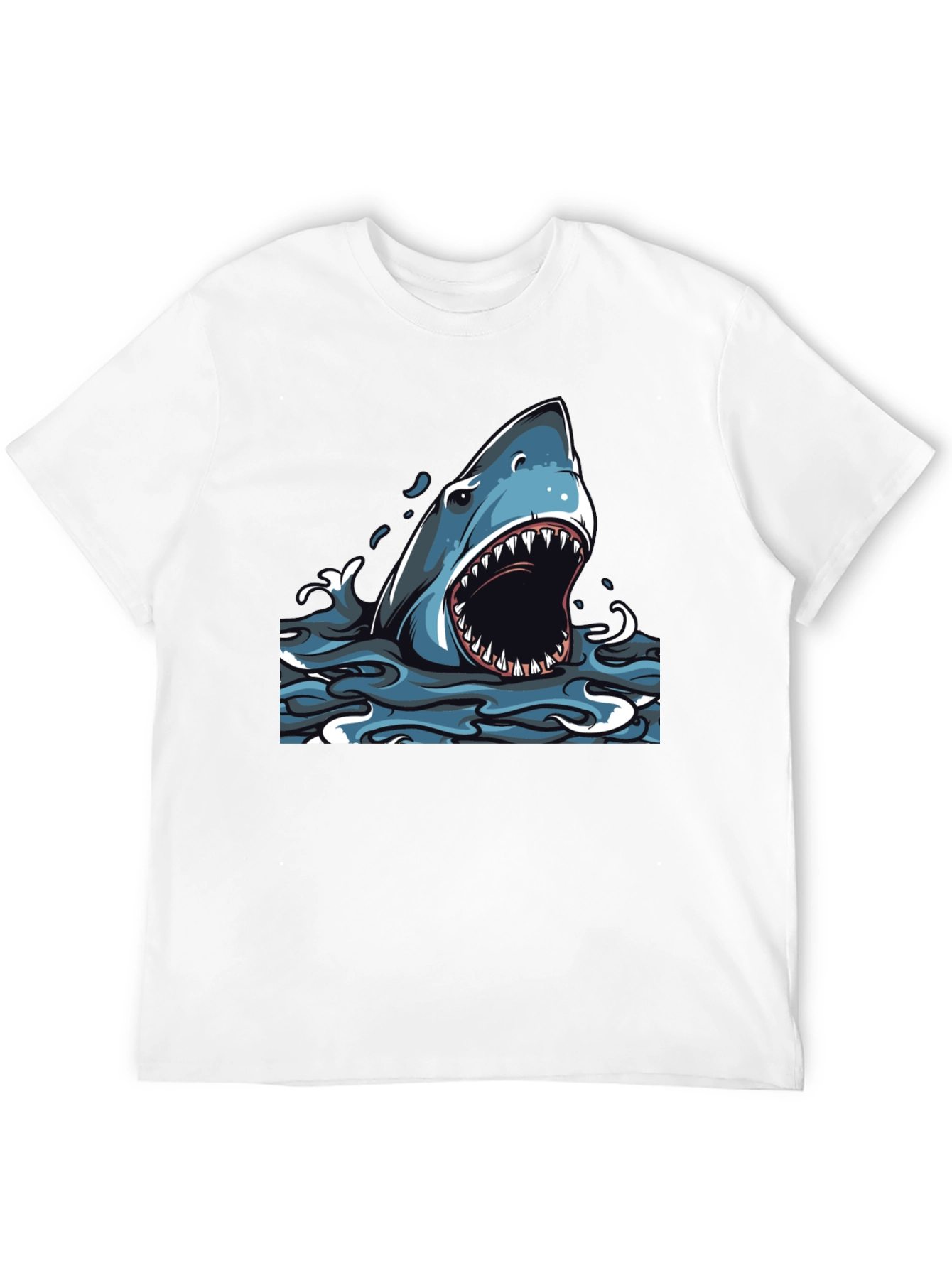 Shark Attack Graphic Tee - Mens Black T-Shirt