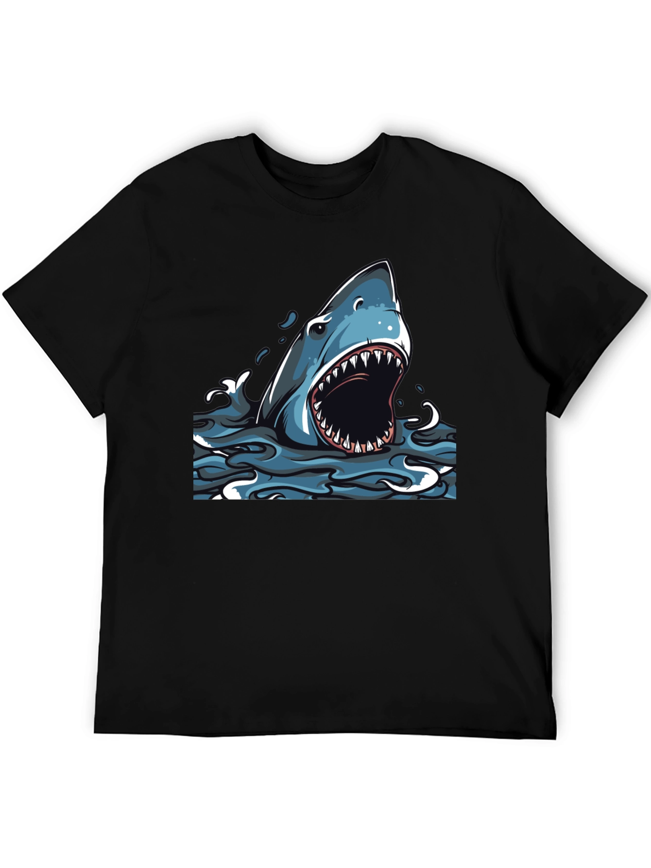 Shark Attack Graphic Tee - Mens Black T-Shirt