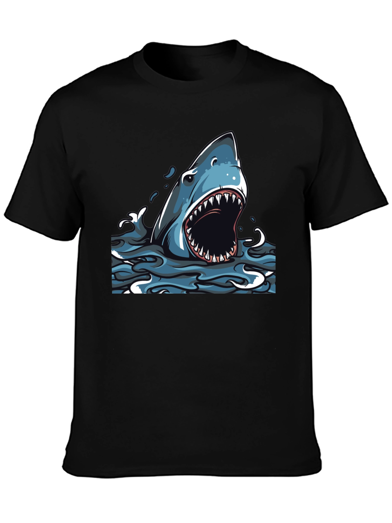 Shark Attack Graphic Tee - Mens Black T-Shirt