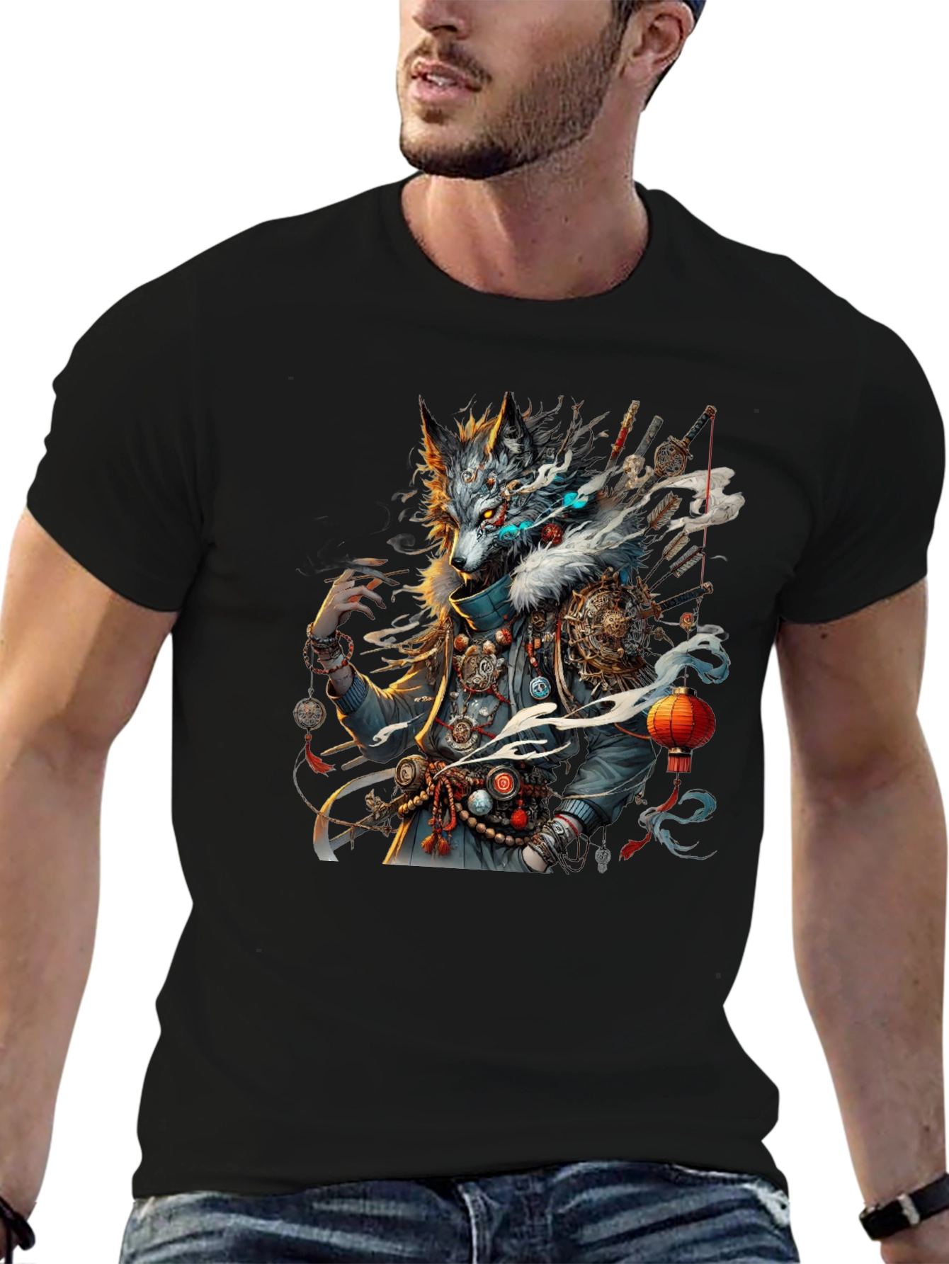Wolf Spirit Graphic Tee - Unique Artistic Design