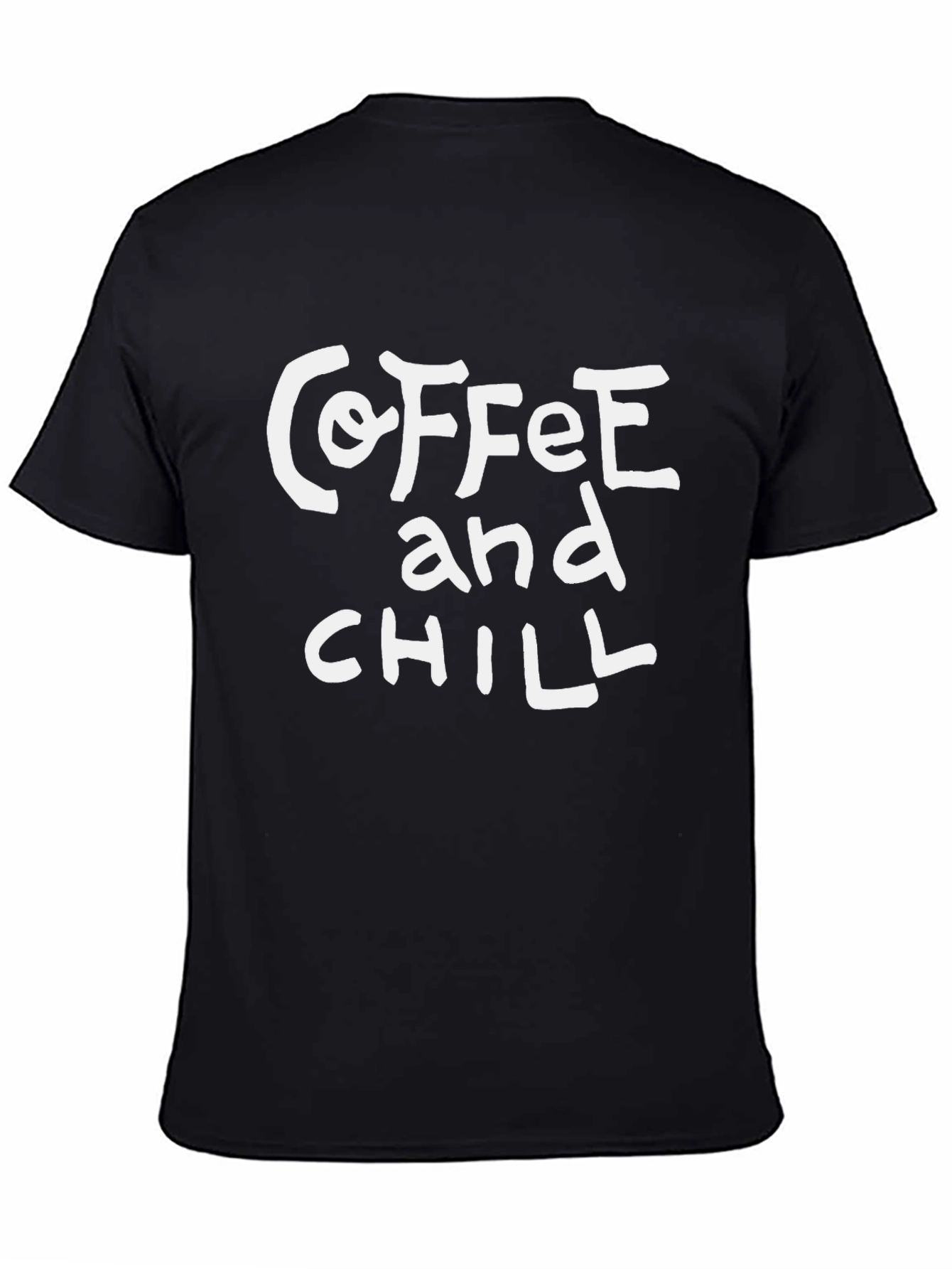 Coffee and Chill Graphic Tee - Black Casual T-Shirt