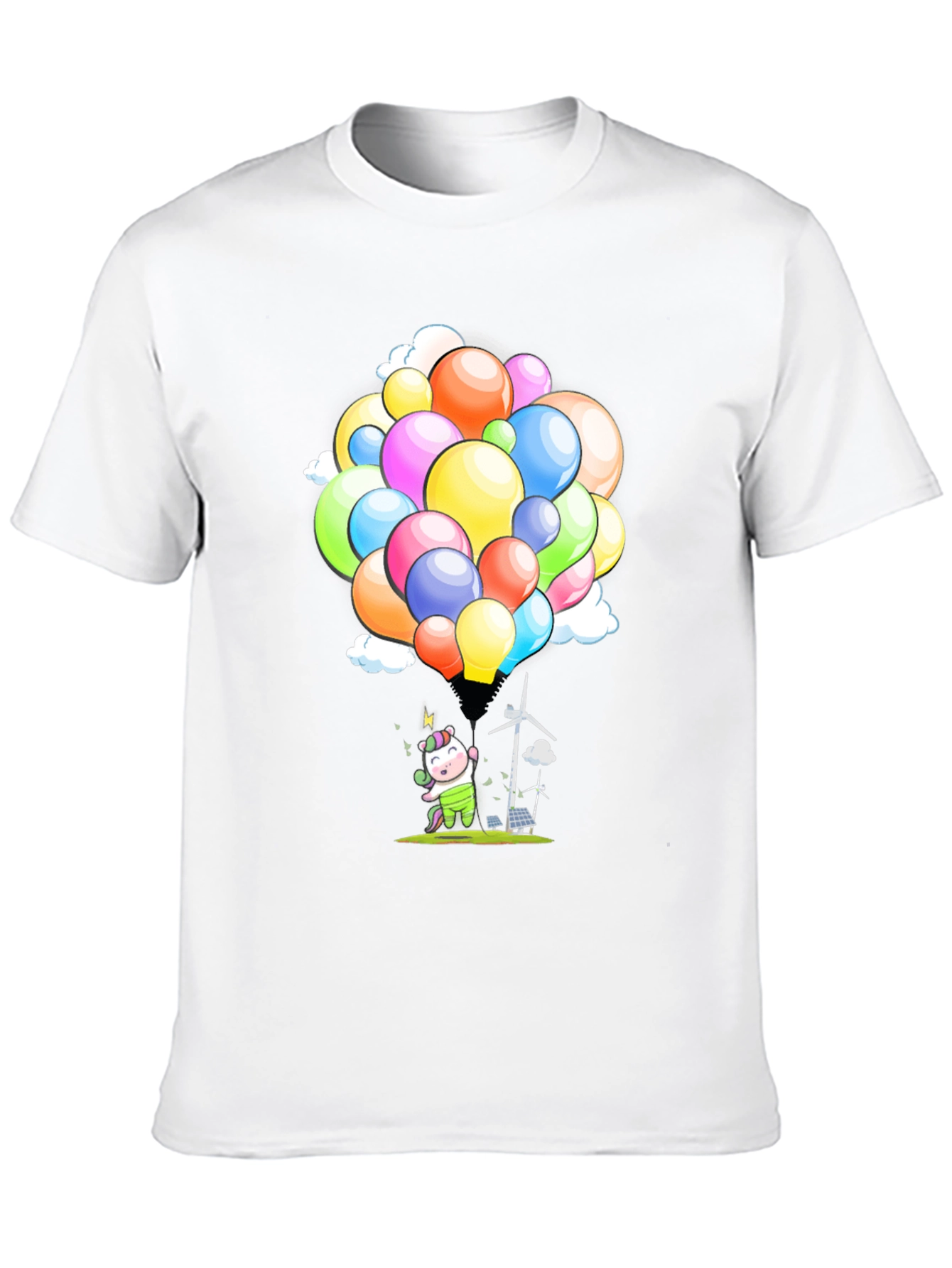 Eco-Friendly Unicorn Balloons Black T-Shirt